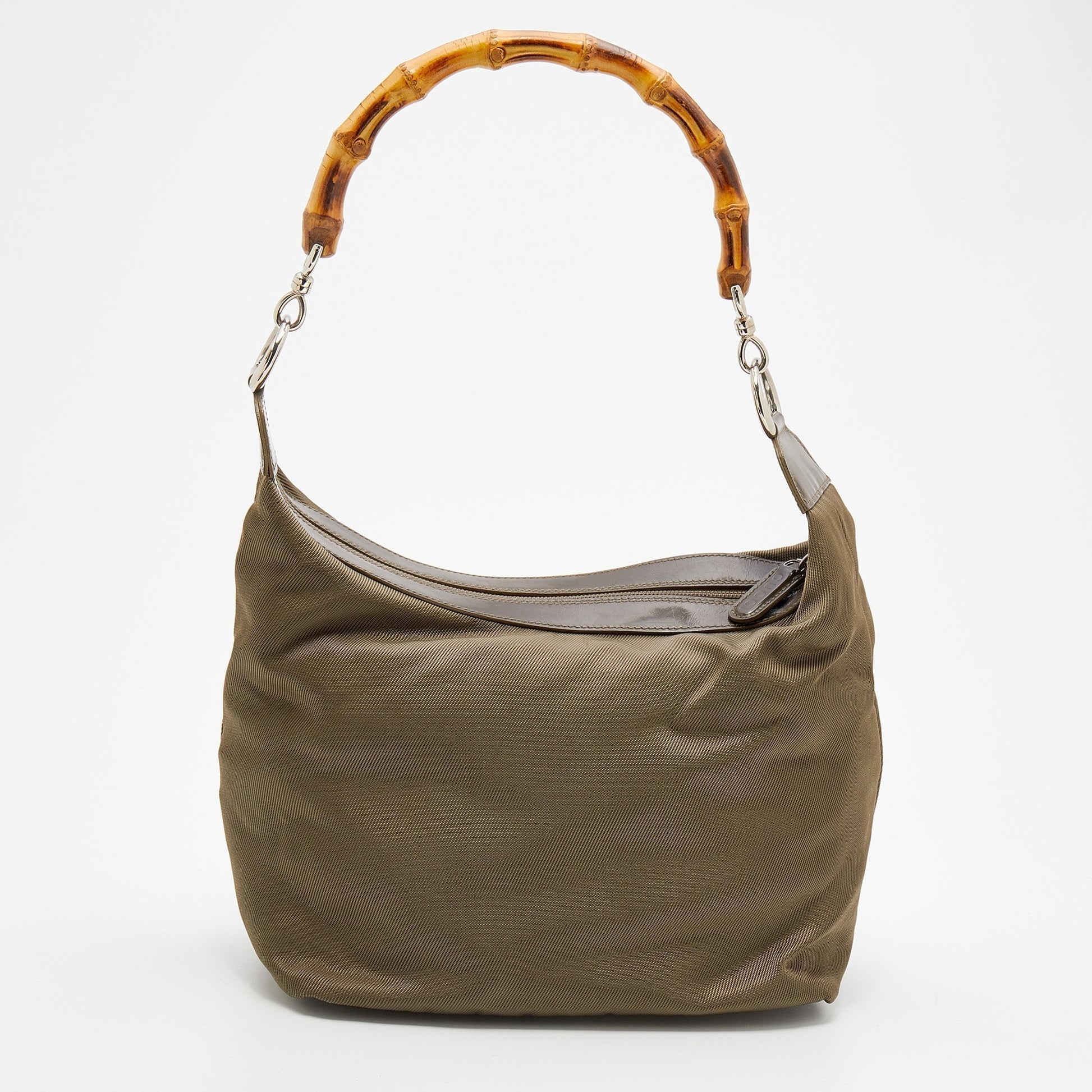 Gucci Lou Leather Canvas Shoulder Bag