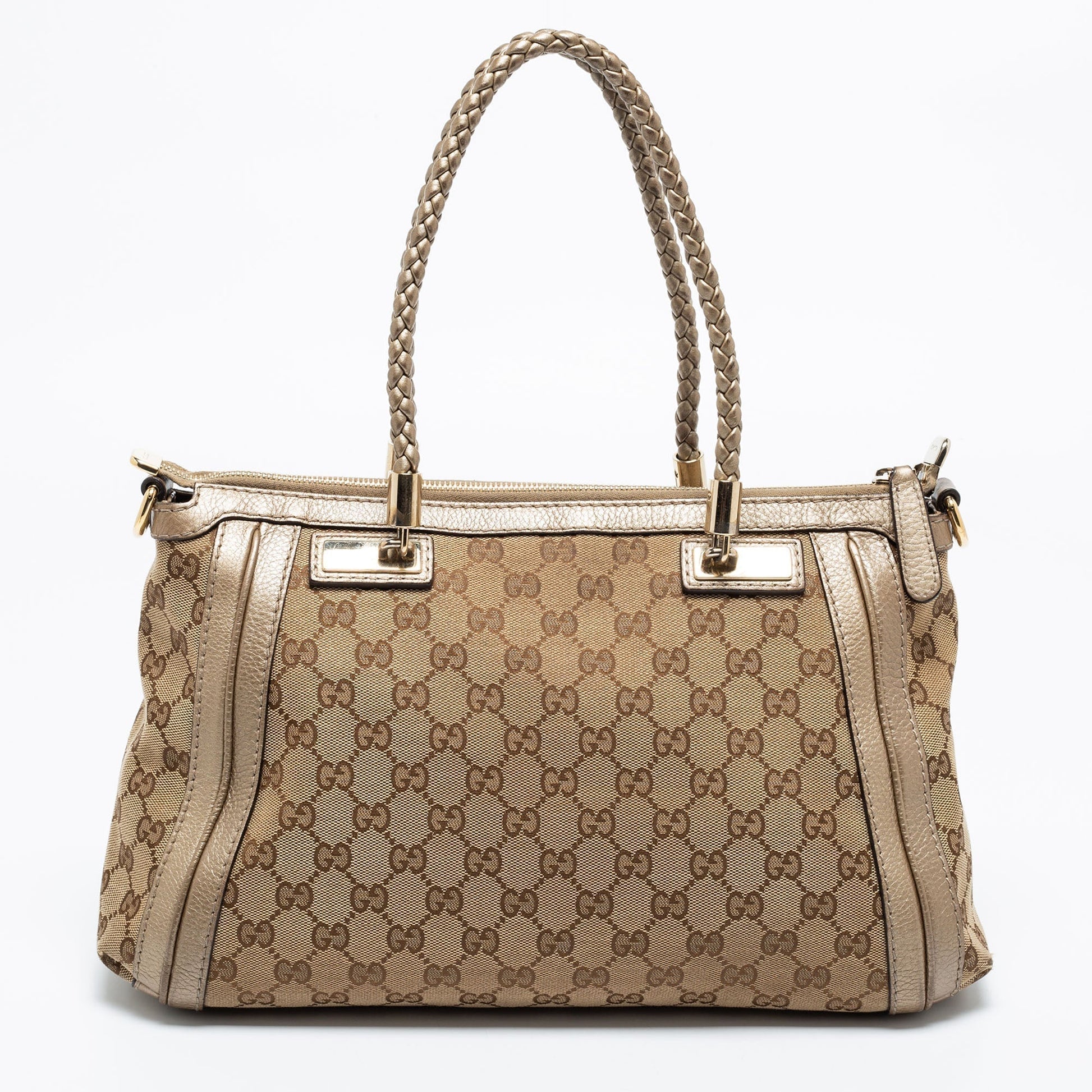 Gucci Leather Canvas Tote Style 66