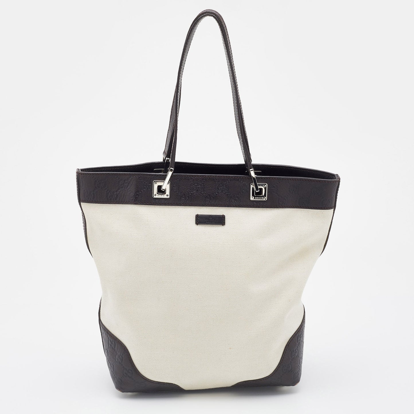 Gucci Lou Leather Canvas Tote