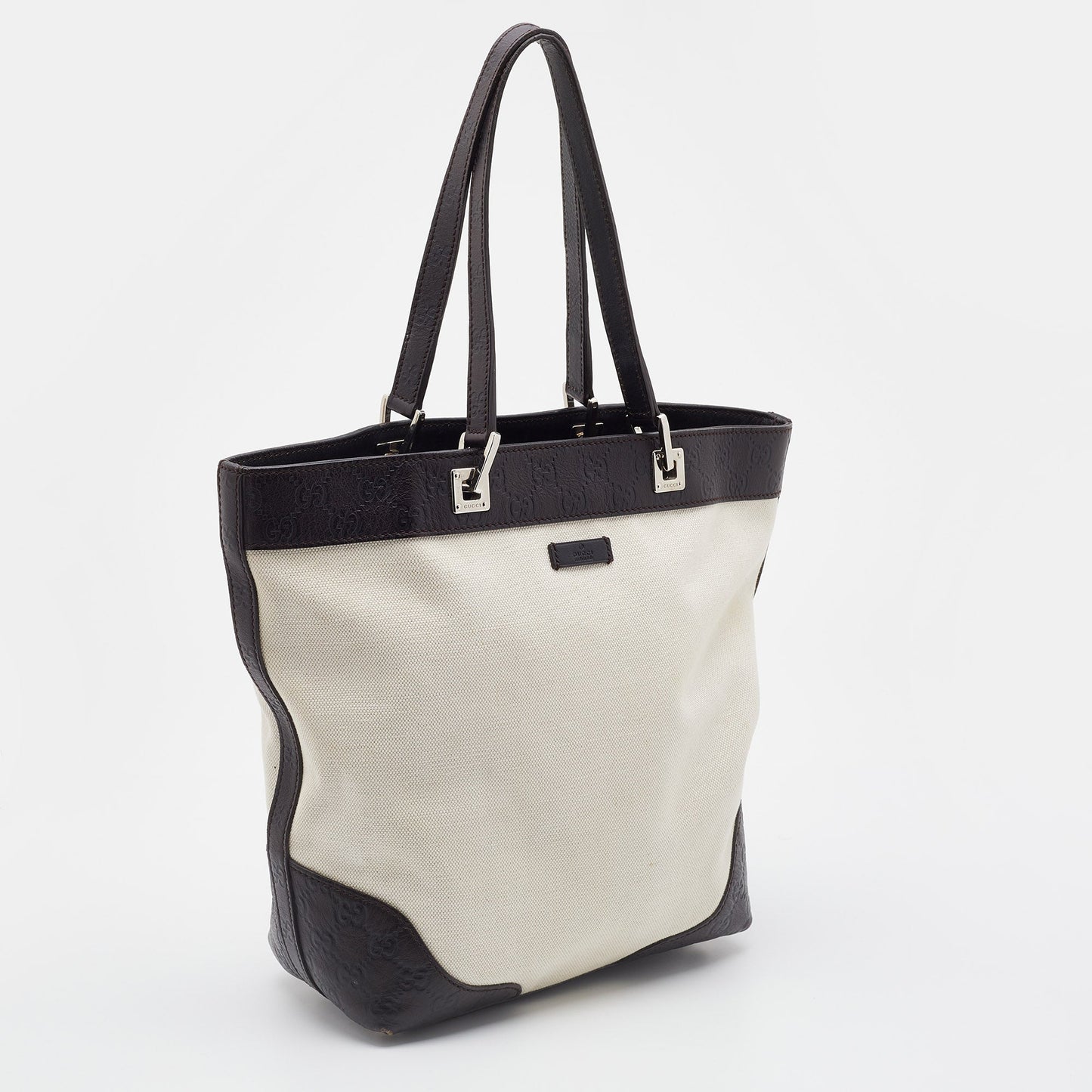Gucci Lou Leather Canvas Tote