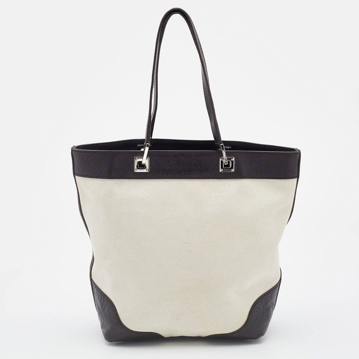 Gucci Lou Leather Canvas Tote