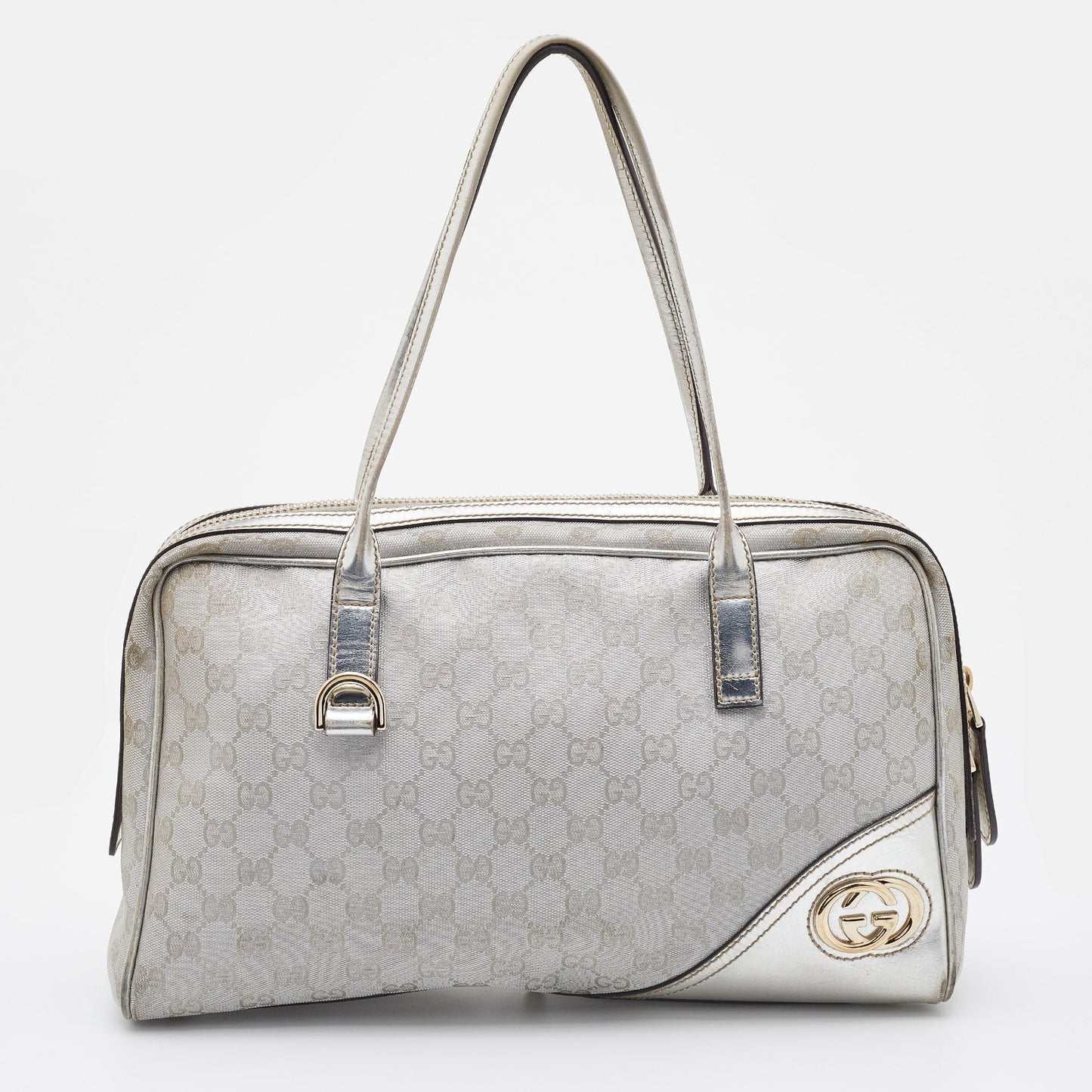 Gucci Lou Leather Canvas Handbag