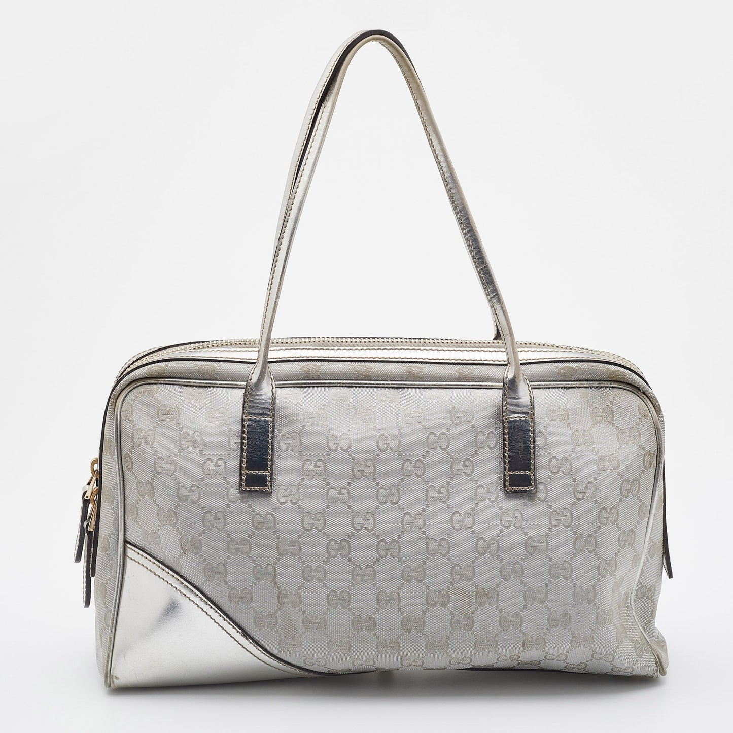 Gucci Lou Leather Canvas Handbag