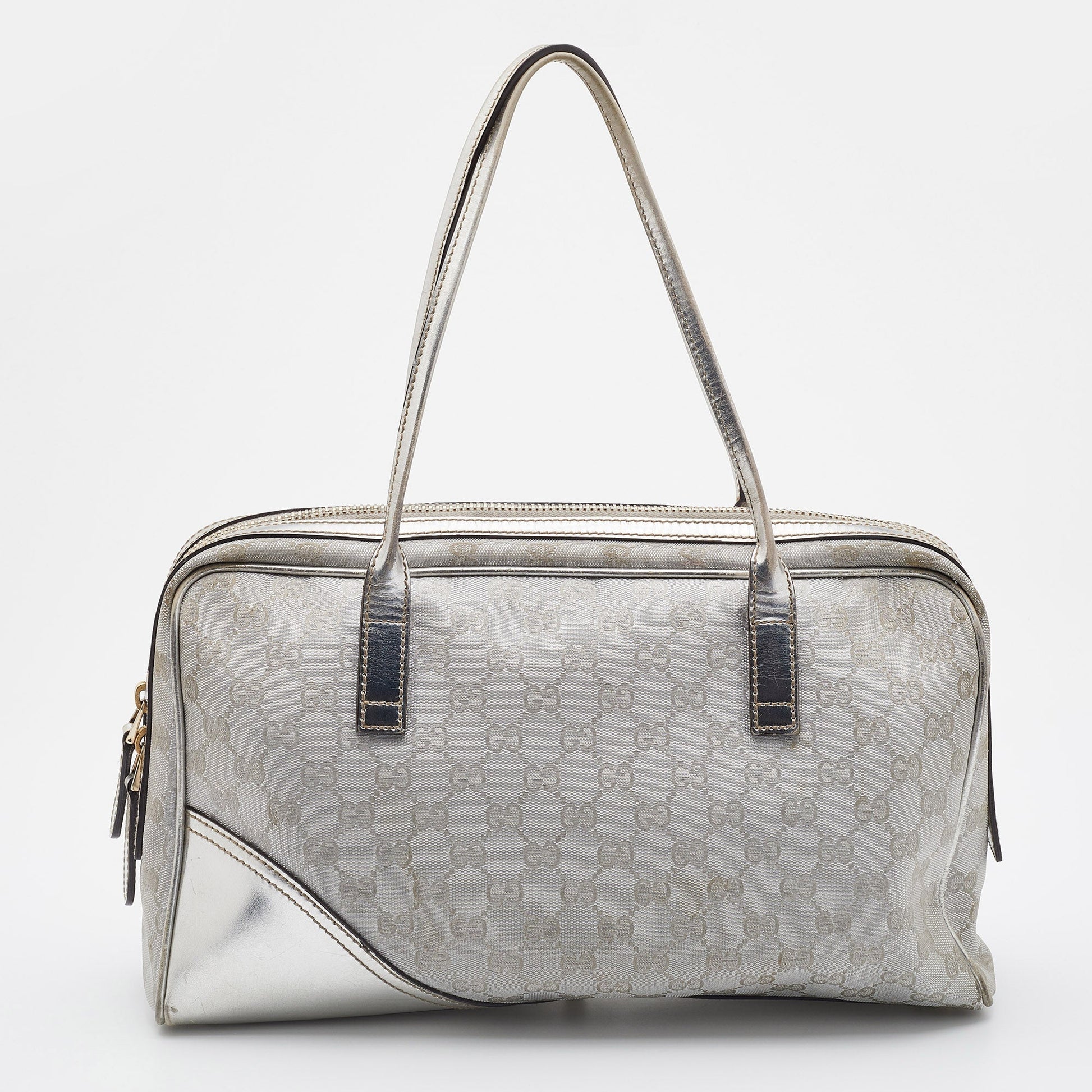 Gucci Lou Leather Canvas Handbag