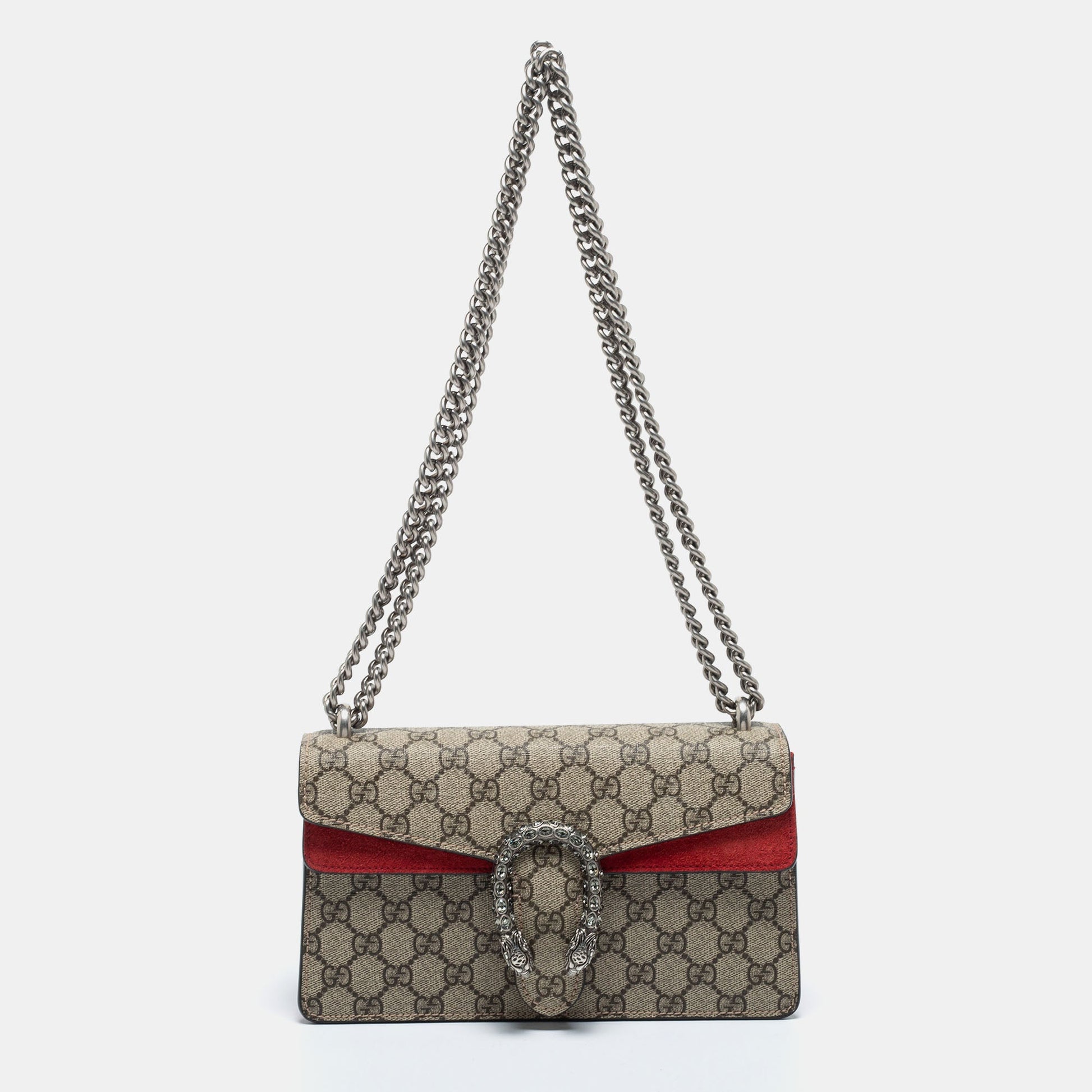Gucci Lou Chain Canvas Shoulder Bag