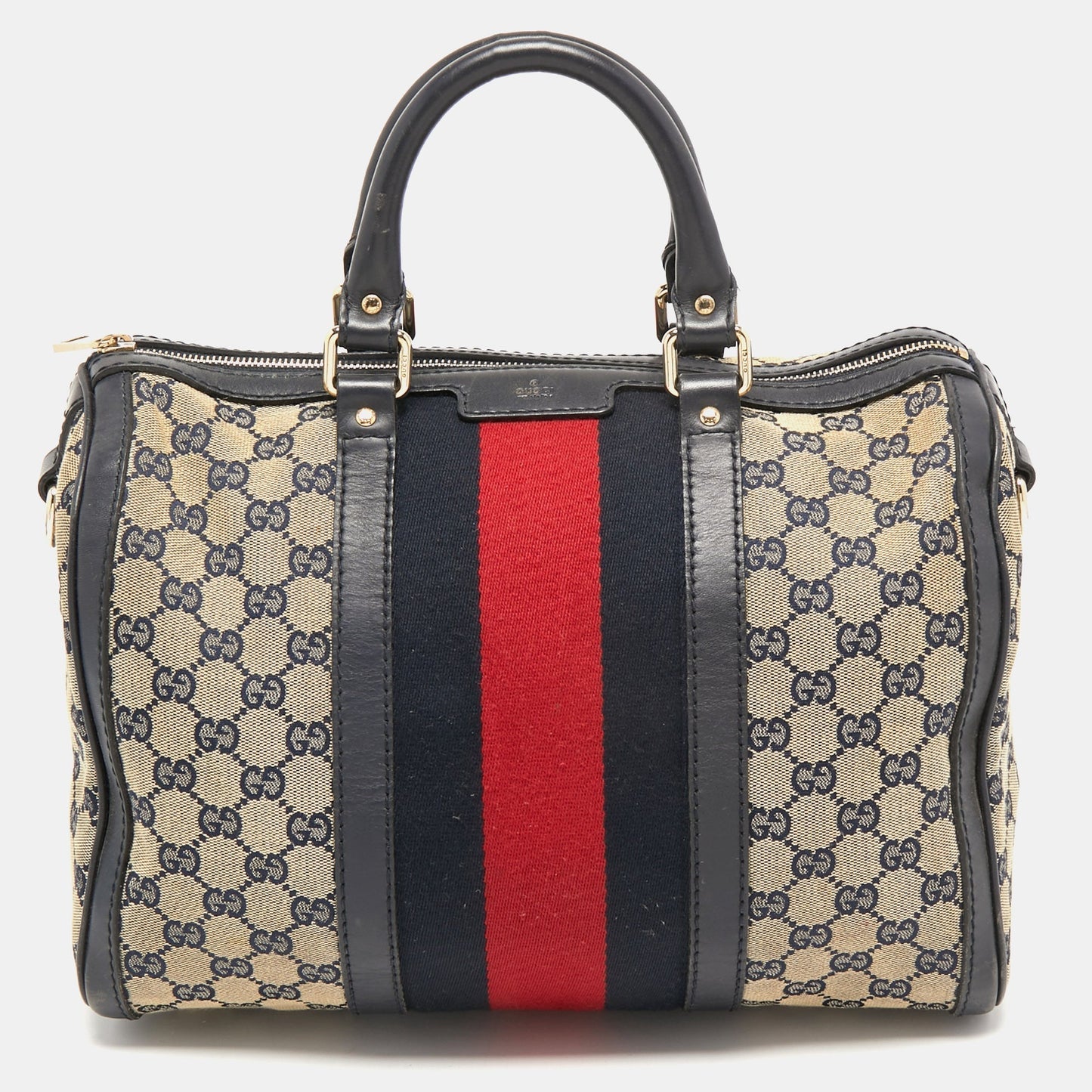 Gucci Lou Leather Canvas Handbag