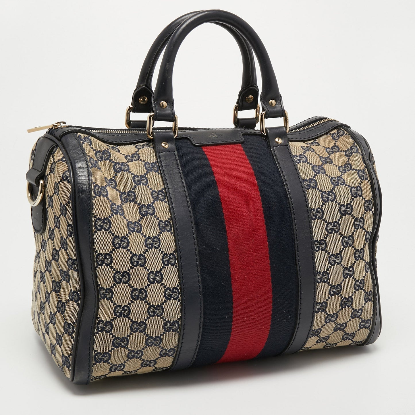 Gucci Lou Leather Canvas Handbag