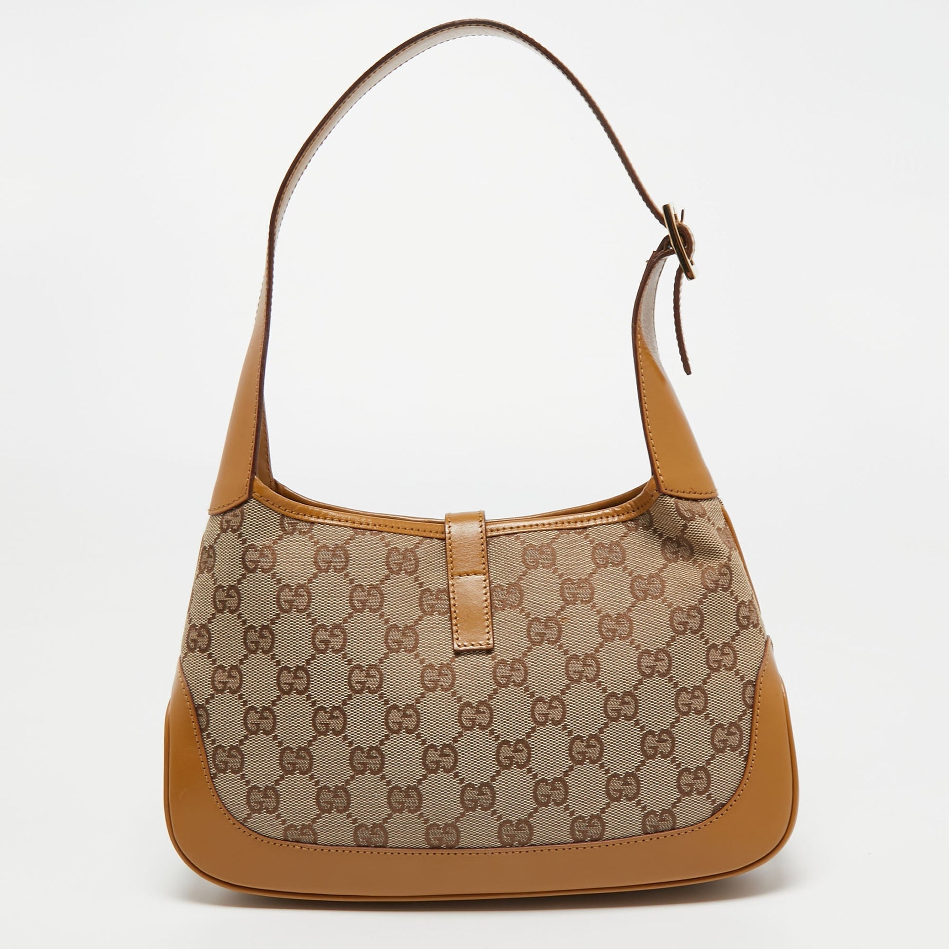 Gucci Lou Leather Canvas Shoulder Bag