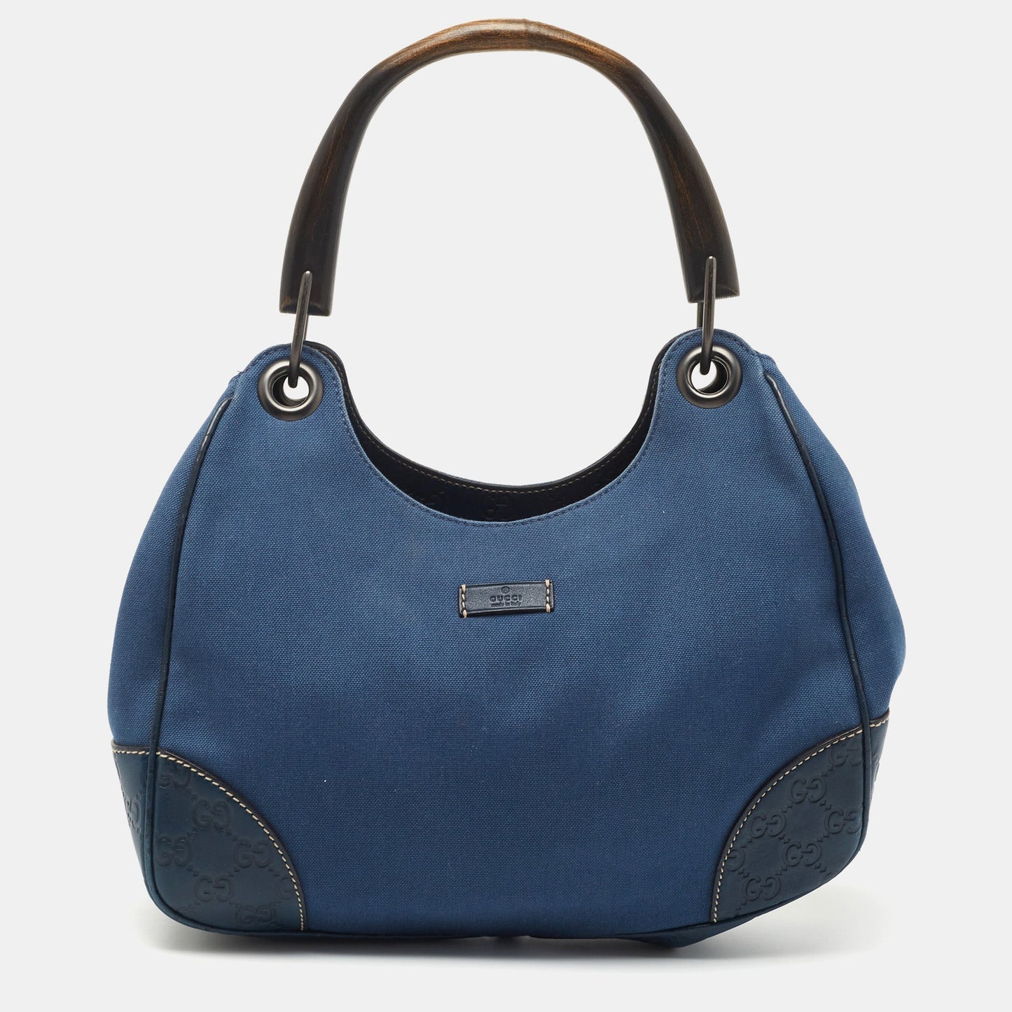 Gucci Lou Leather Canvas Shoulder Bag