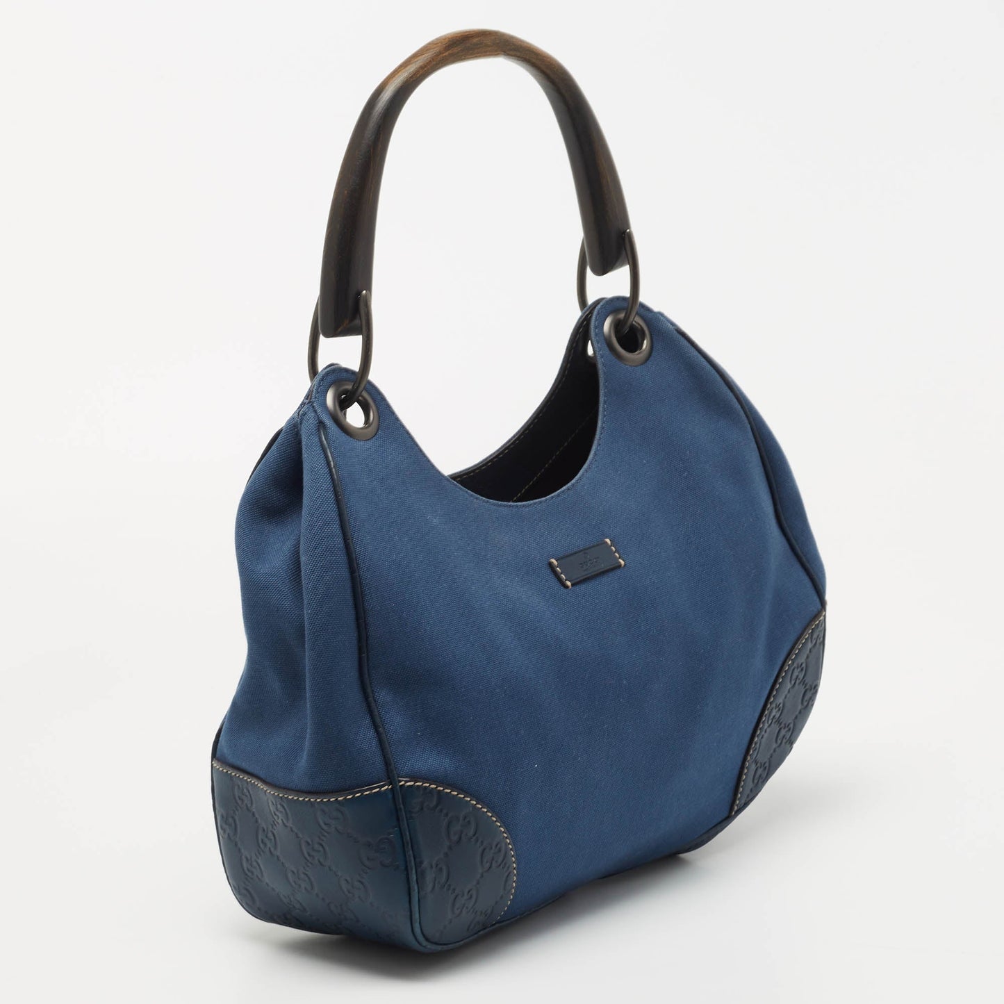 Gucci Lou Leather Canvas Shoulder Bag