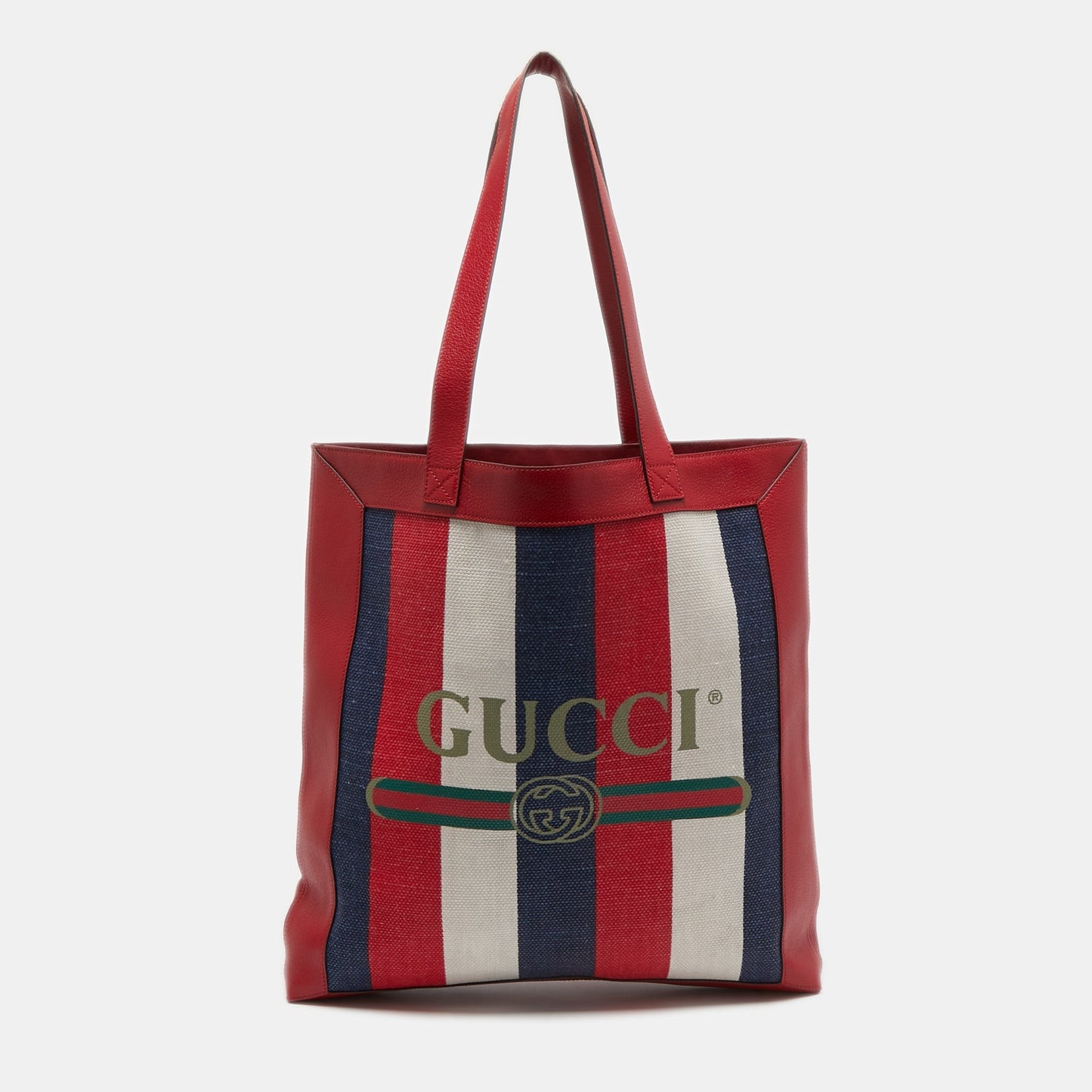 Gucci Lou Leather Canvas Tote