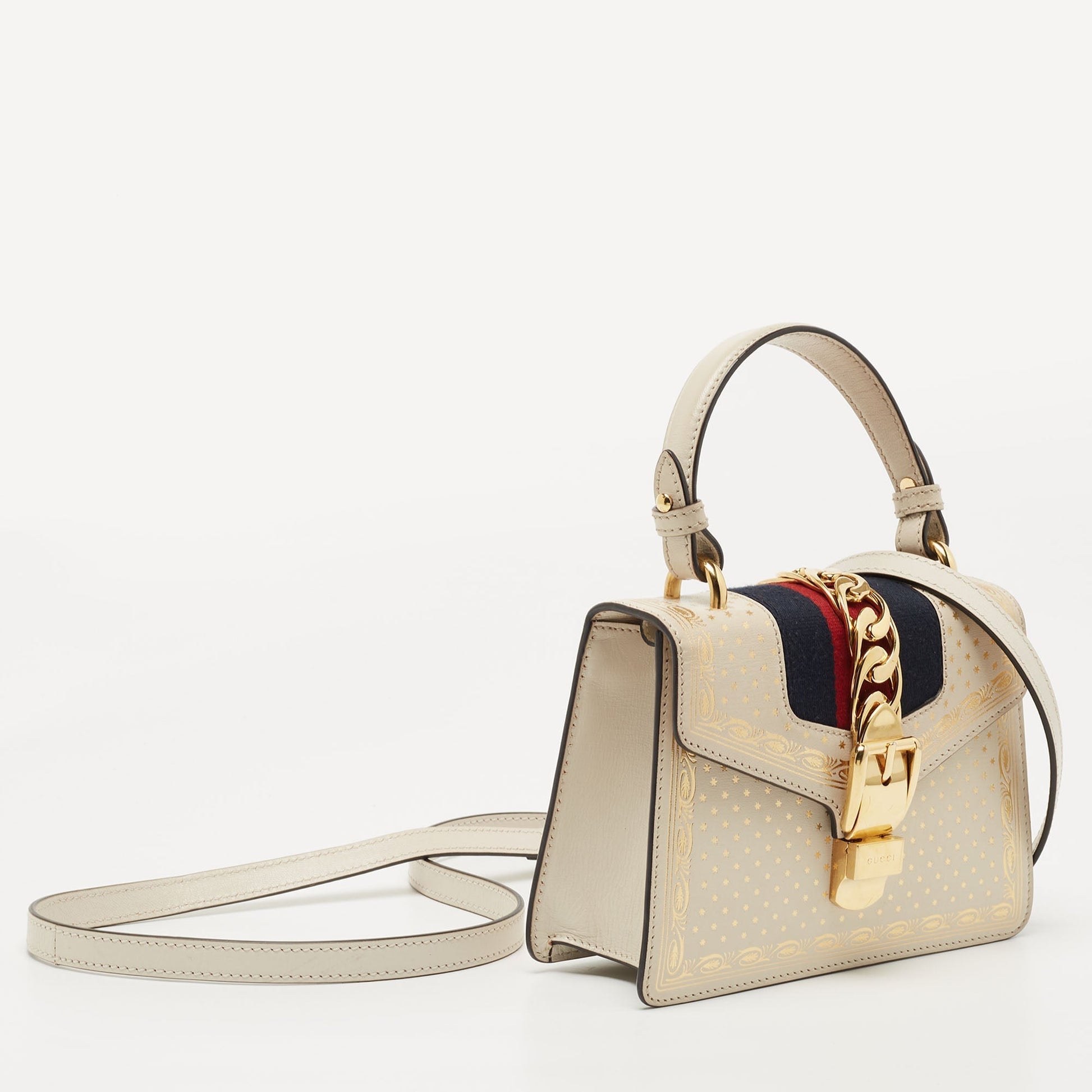 Gucci Lou Monogram Chain Leather Crossbody