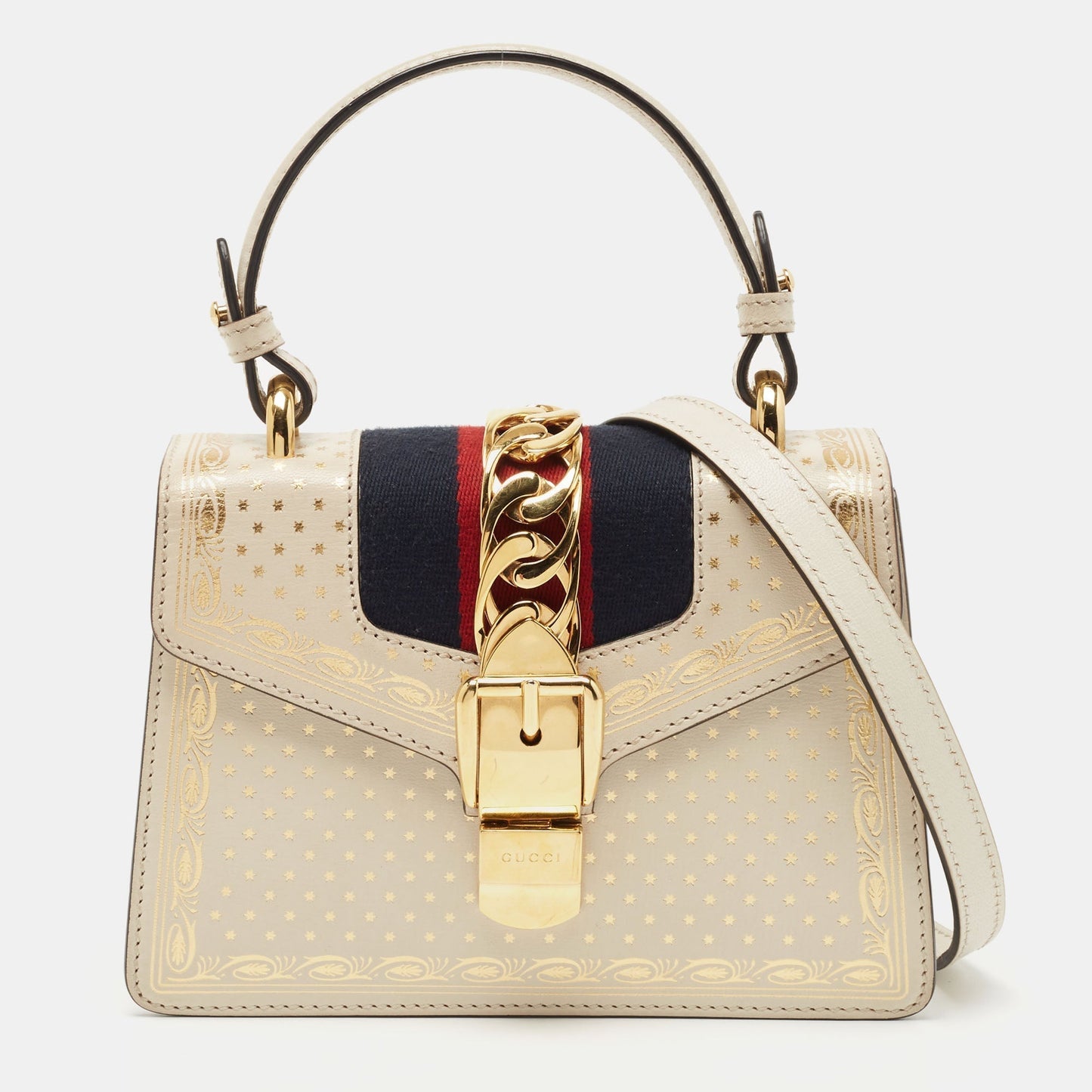 Gucci Lou Monogram Chain Leather Crossbody