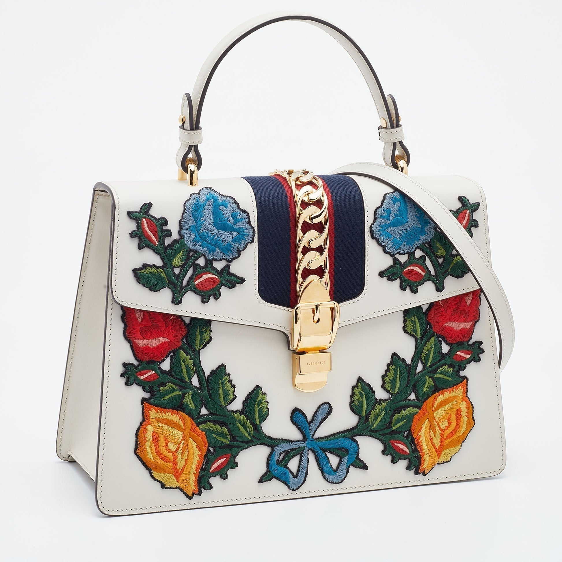 Gucci Lou Leather Top Handle Handbag