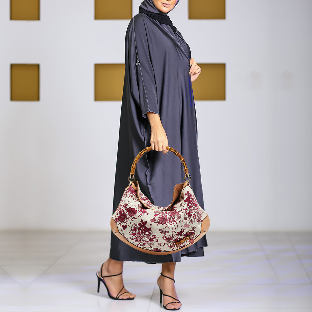 Gucci Lou Leather Canvas Shoulder Bag