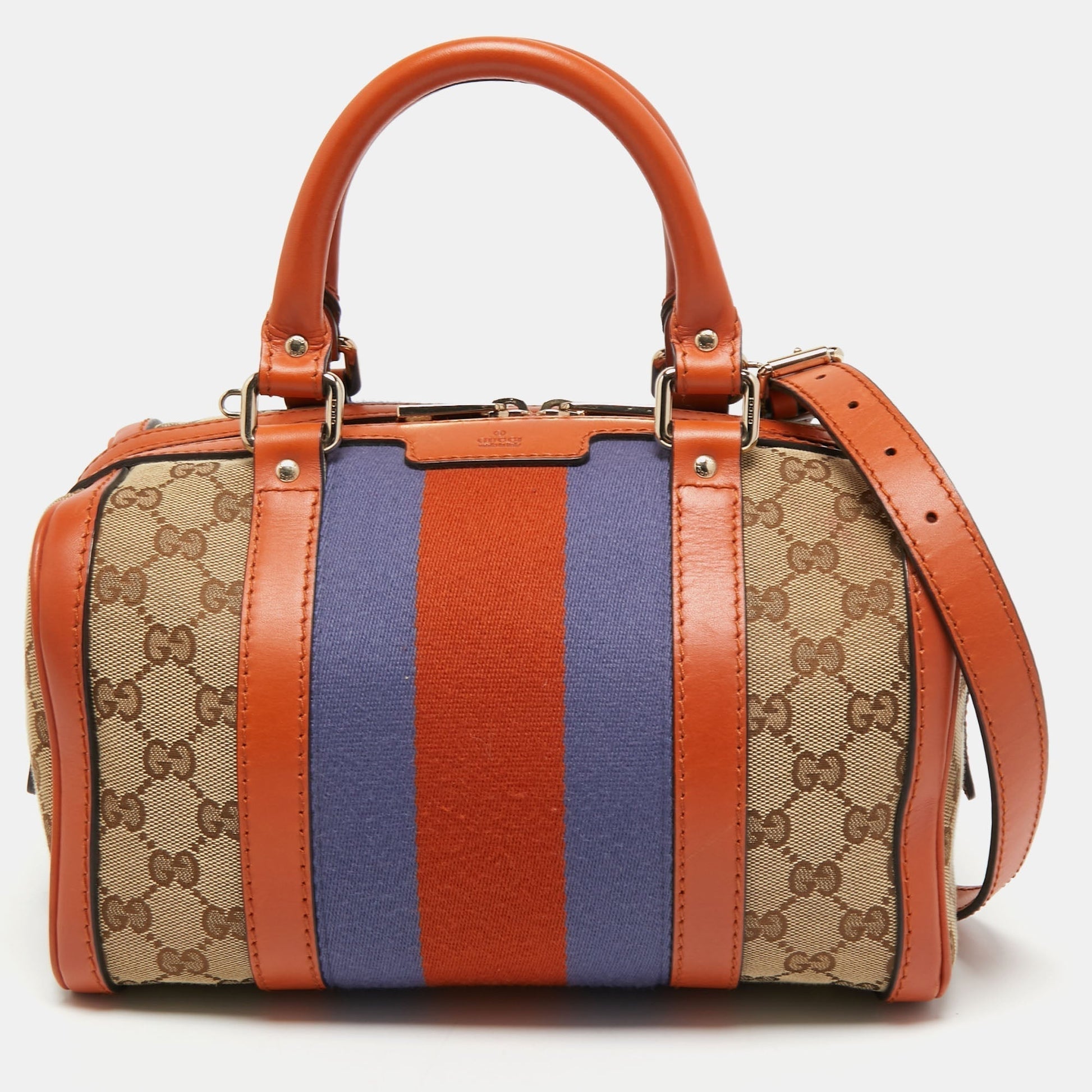 Gucci Lou Leather Canvas Handbag