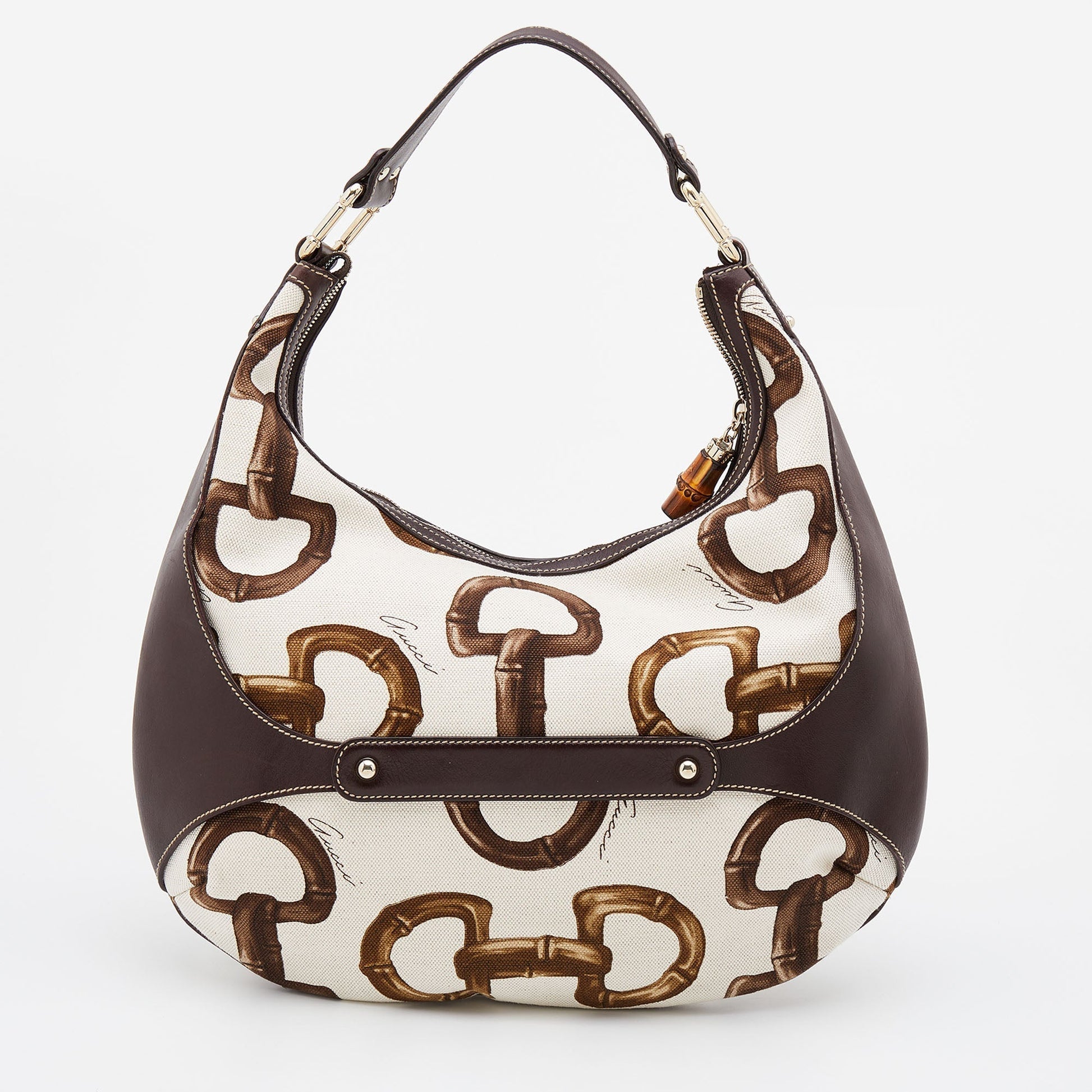 Gucci Lou Leather Canvas Shoulder Bag