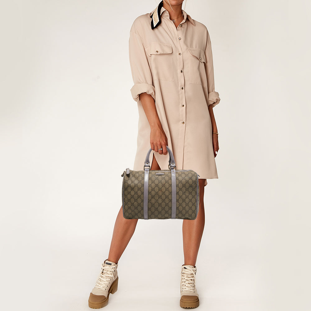 Gucci Lou Leather Canvas Handbag