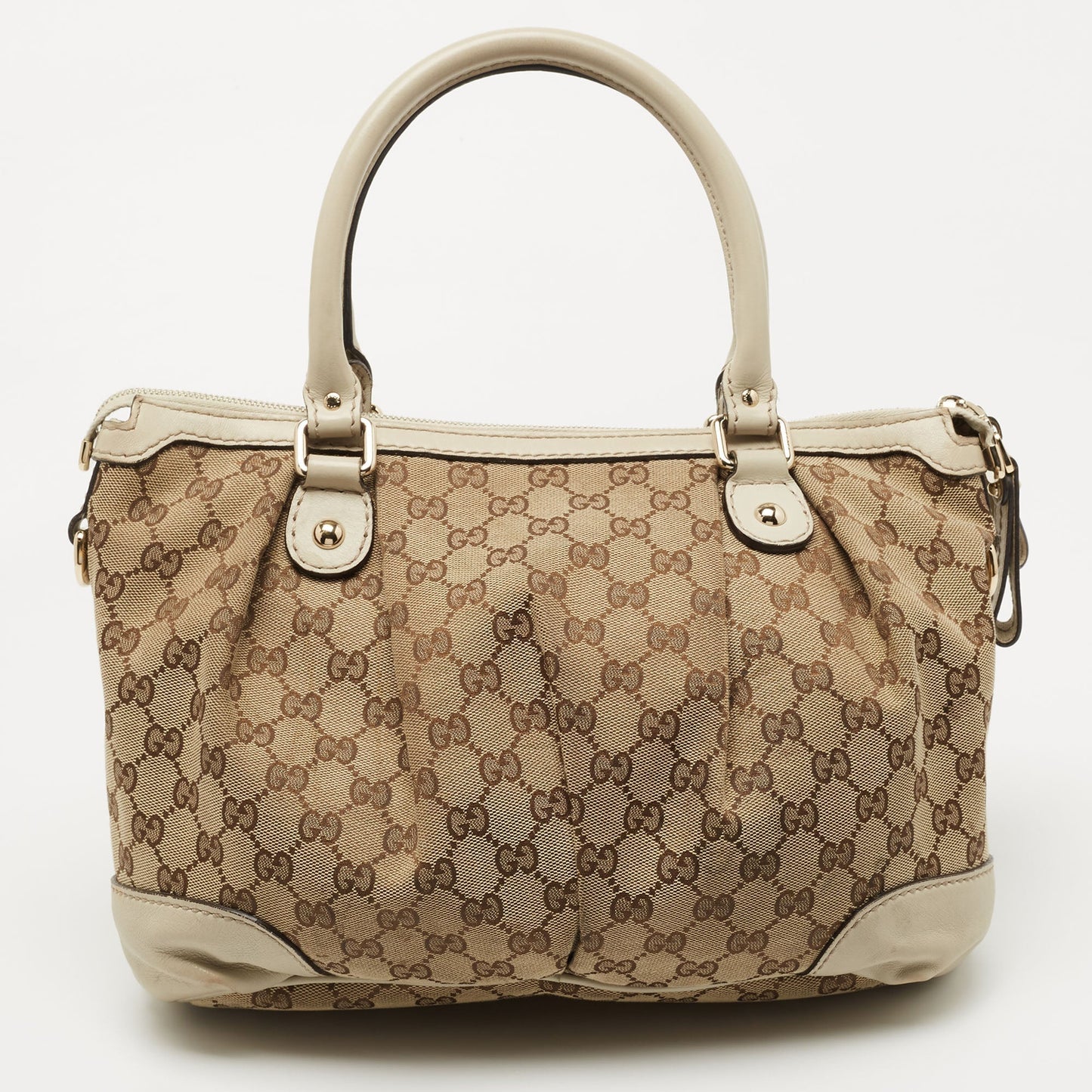 Gucci Lou Leather Canvas Tote