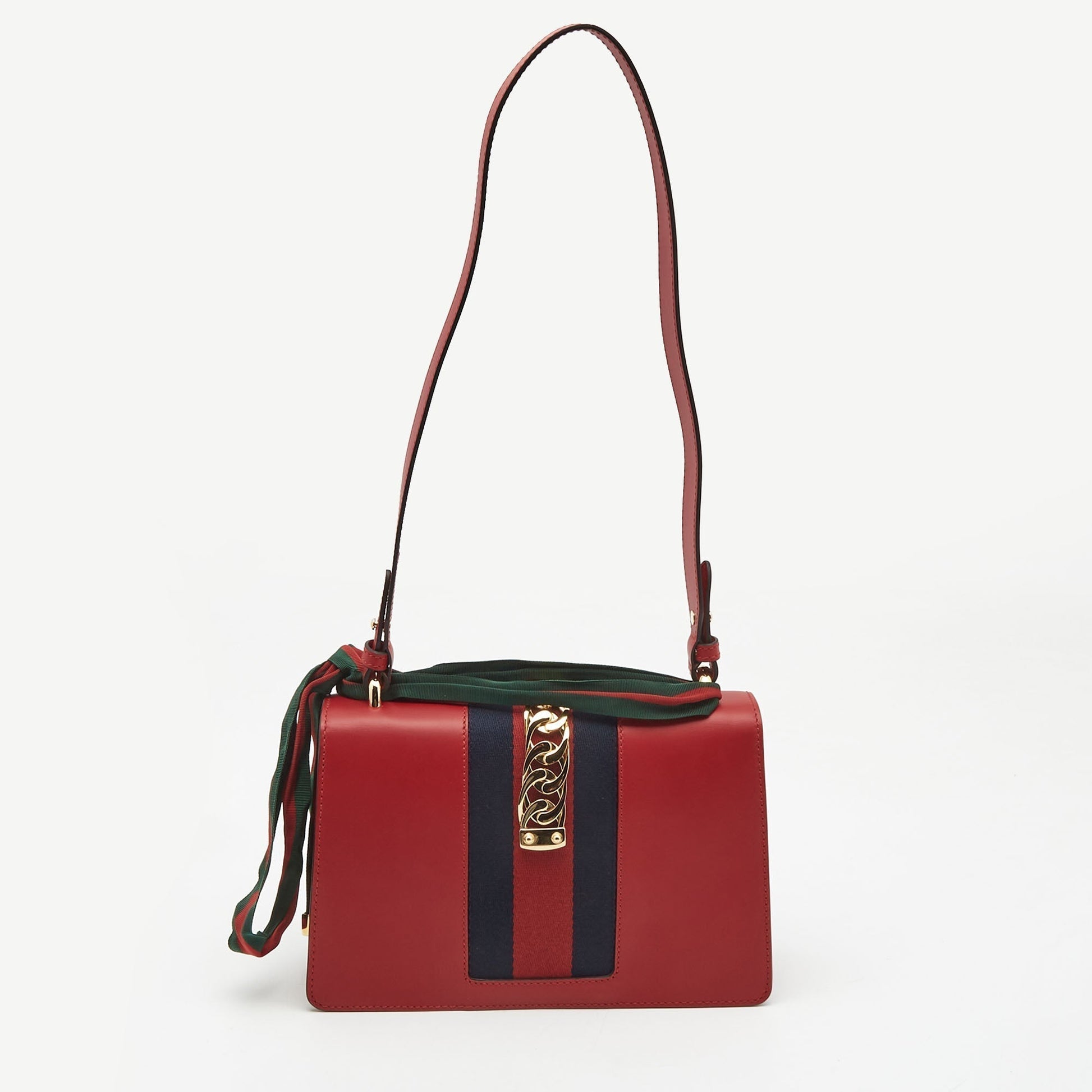 Gucci Sylvie Red Leather Chain Shoulder Bag Style 2