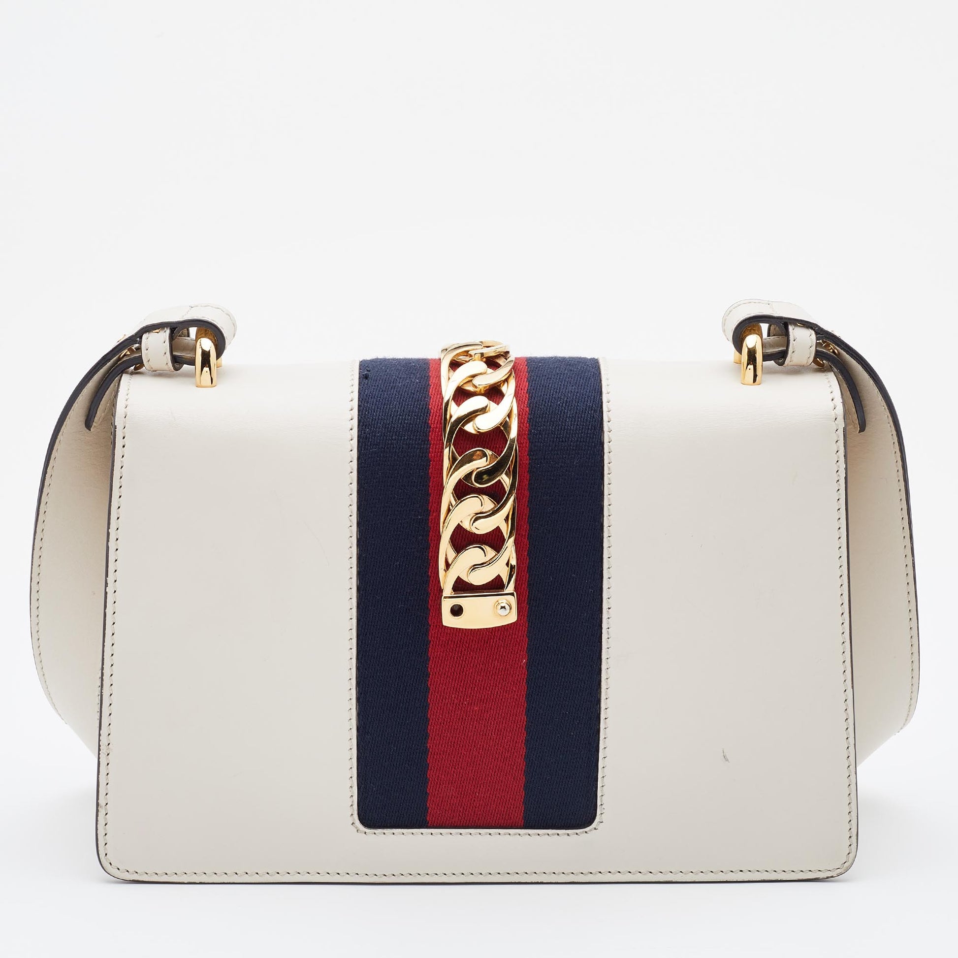Gucci Sylvie White Leather Shoulder Bag Style 2