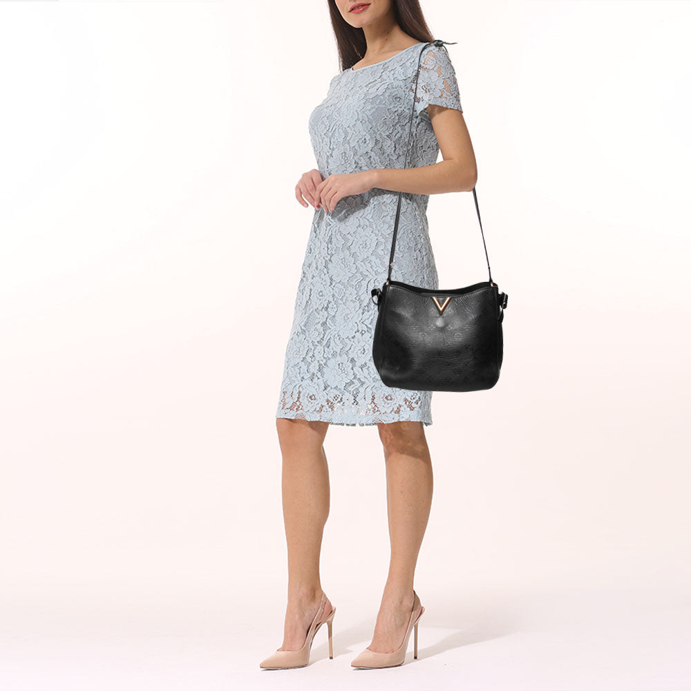 Louis Vuitton Black Monogram Leather Very Hobo Bag