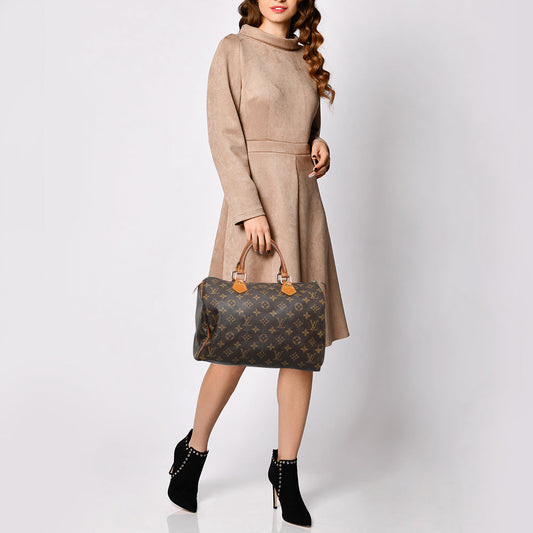 LOUIS VUITTON Brown Monogram Canvas Top Handle Bag