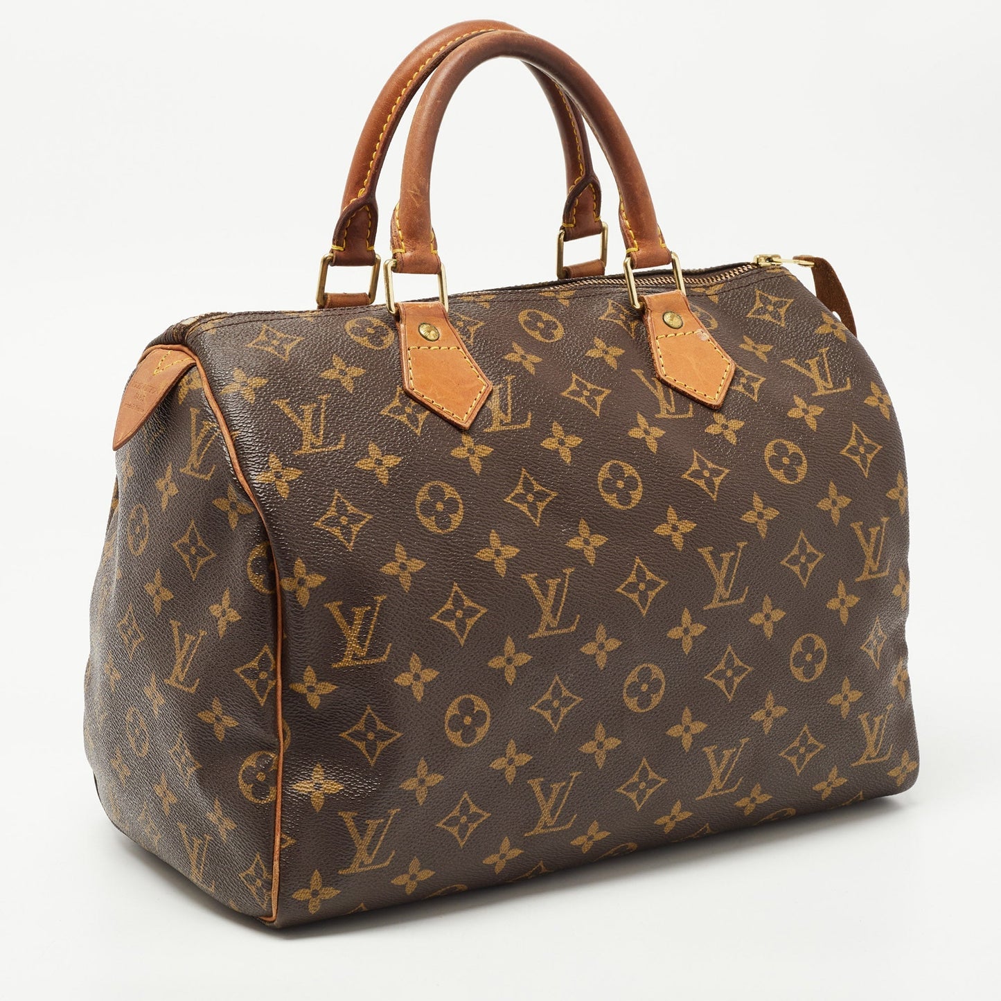 LOUIS VUITTON Brown Monogram Canvas Top Handle Bag