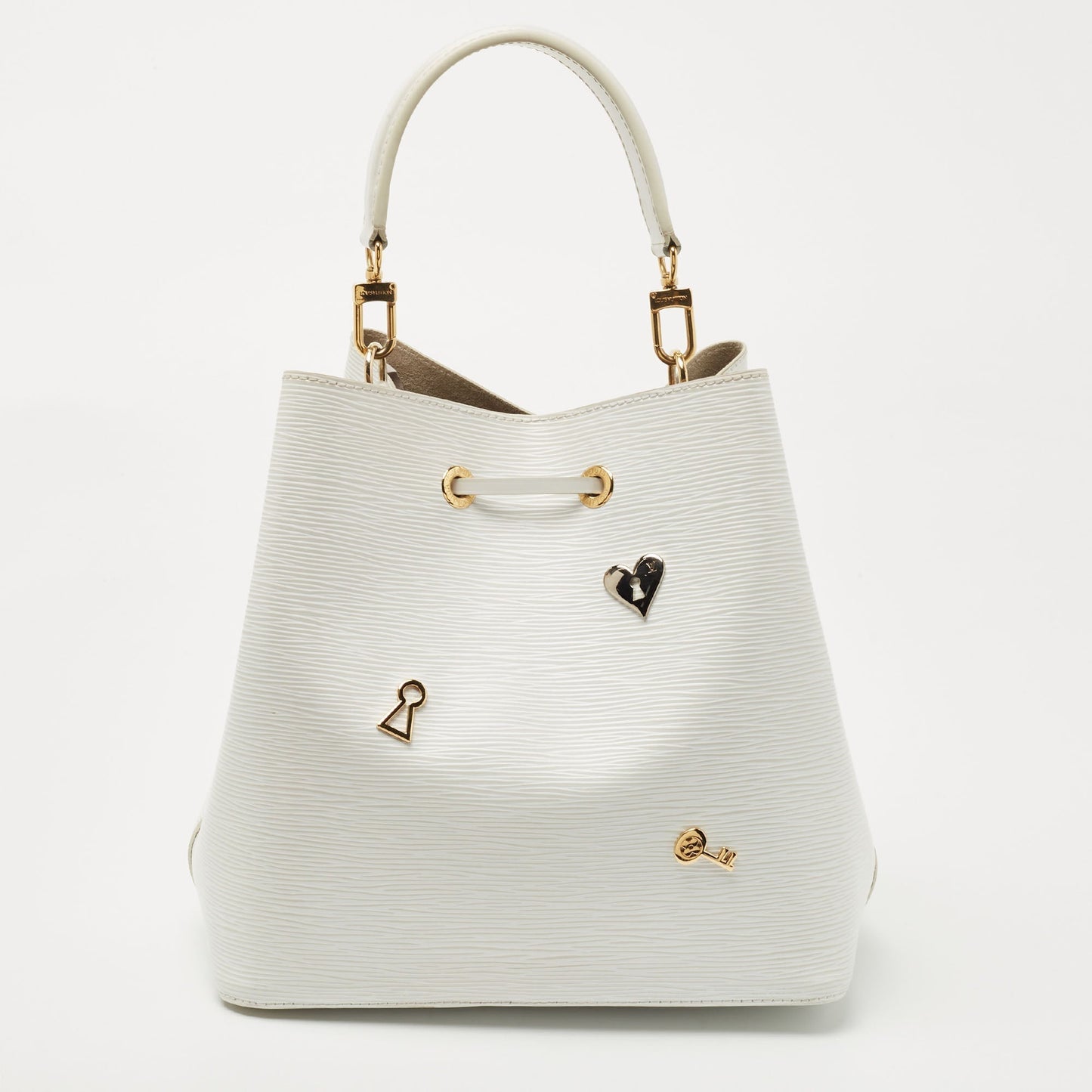 LOUIS VUITTON White Epi Leather Lovelock NeoNoe MM Bag