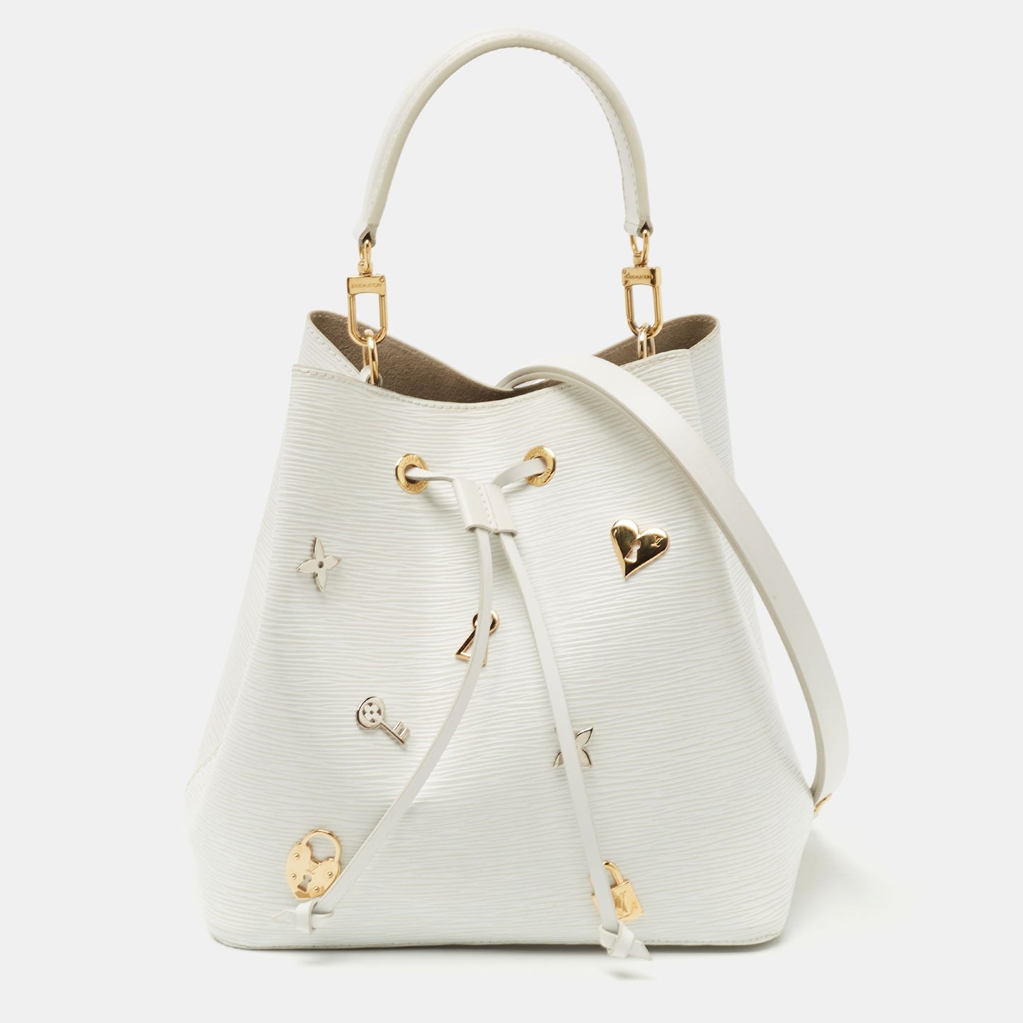LOUIS VUITTON White Epi Leather Lovelock NeoNoe MM Bag