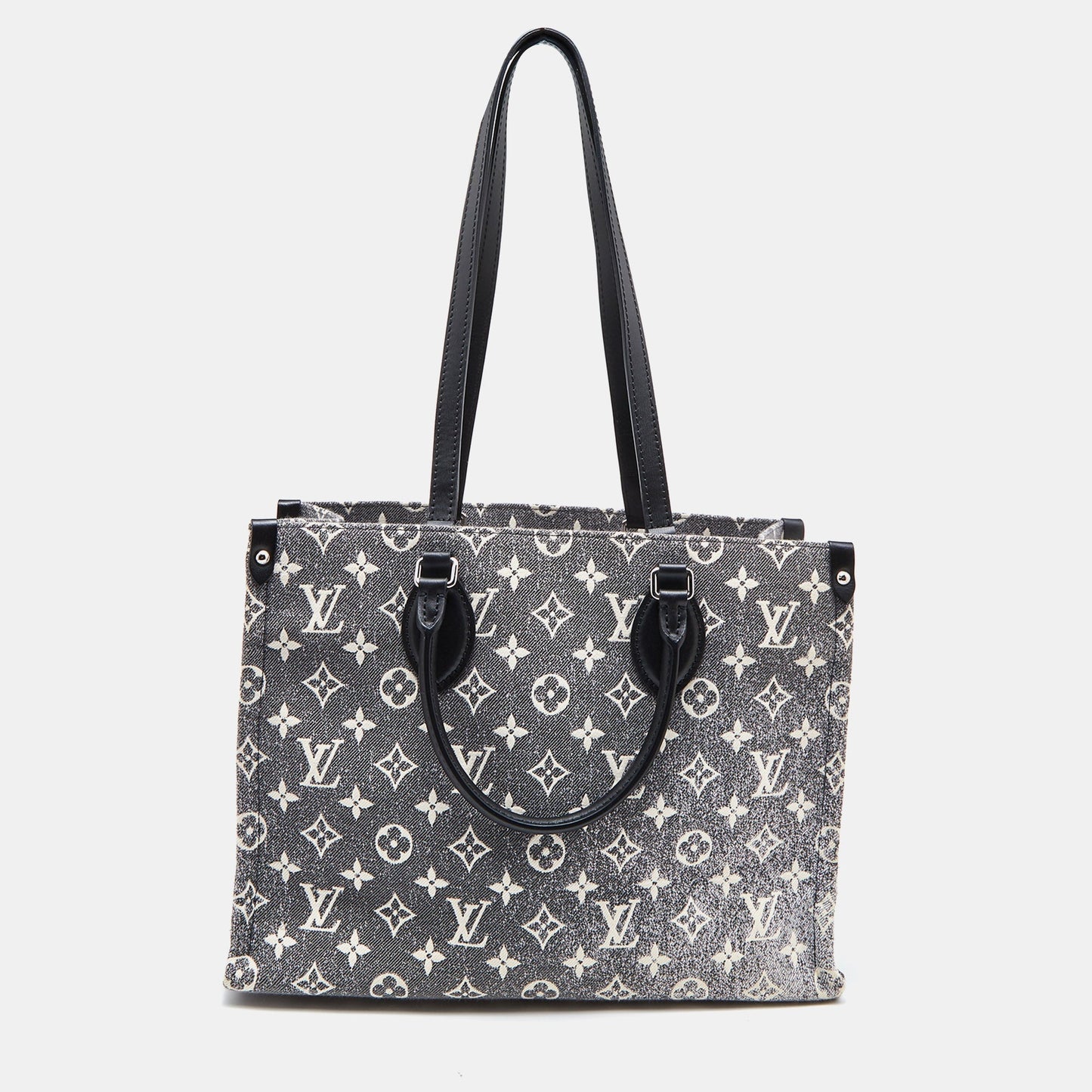 LOUIS VUITTON Black Monogram and Leather OnTheGo MM Bag