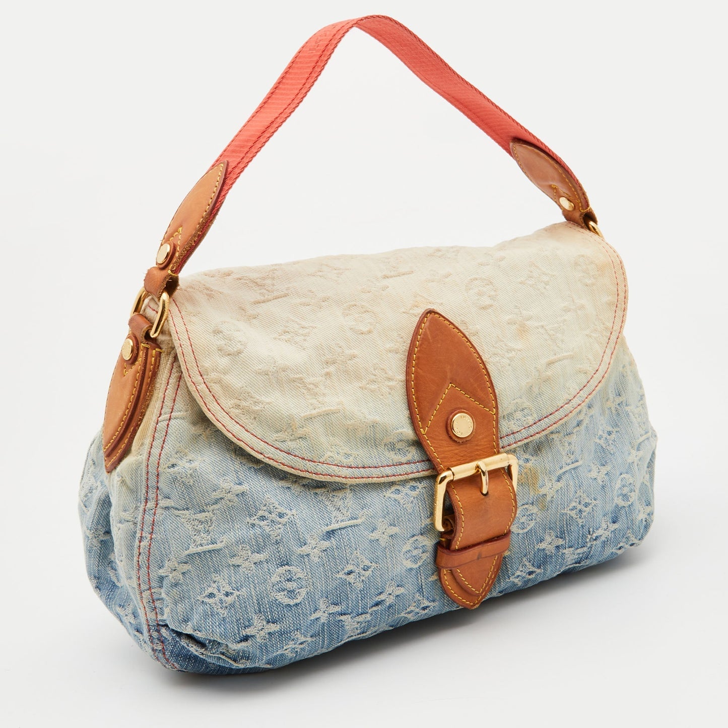 LOUIS VUITTON Blue Monogram and Leather Limited Edition Sunshine Bag