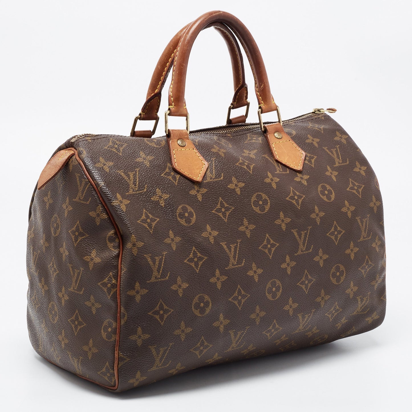 LOUIS VUITTON Brown Monogram Canvas Top Handle Bag