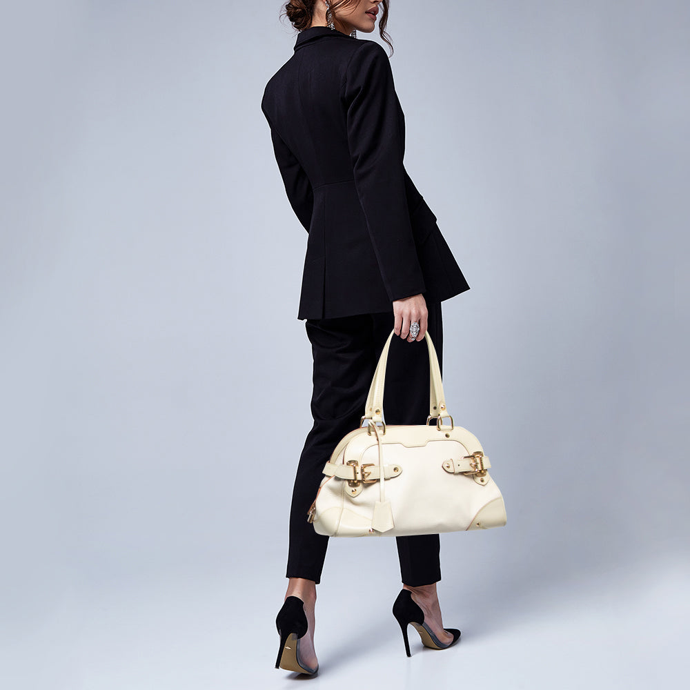 LOUIS VUITTON Cream/Off White Suhali Leather Le Radieux Bag