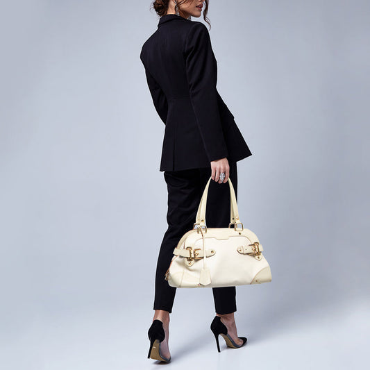 LOUIS VUITTON Cream/Off White Suhali Leather Le Radieux Bag