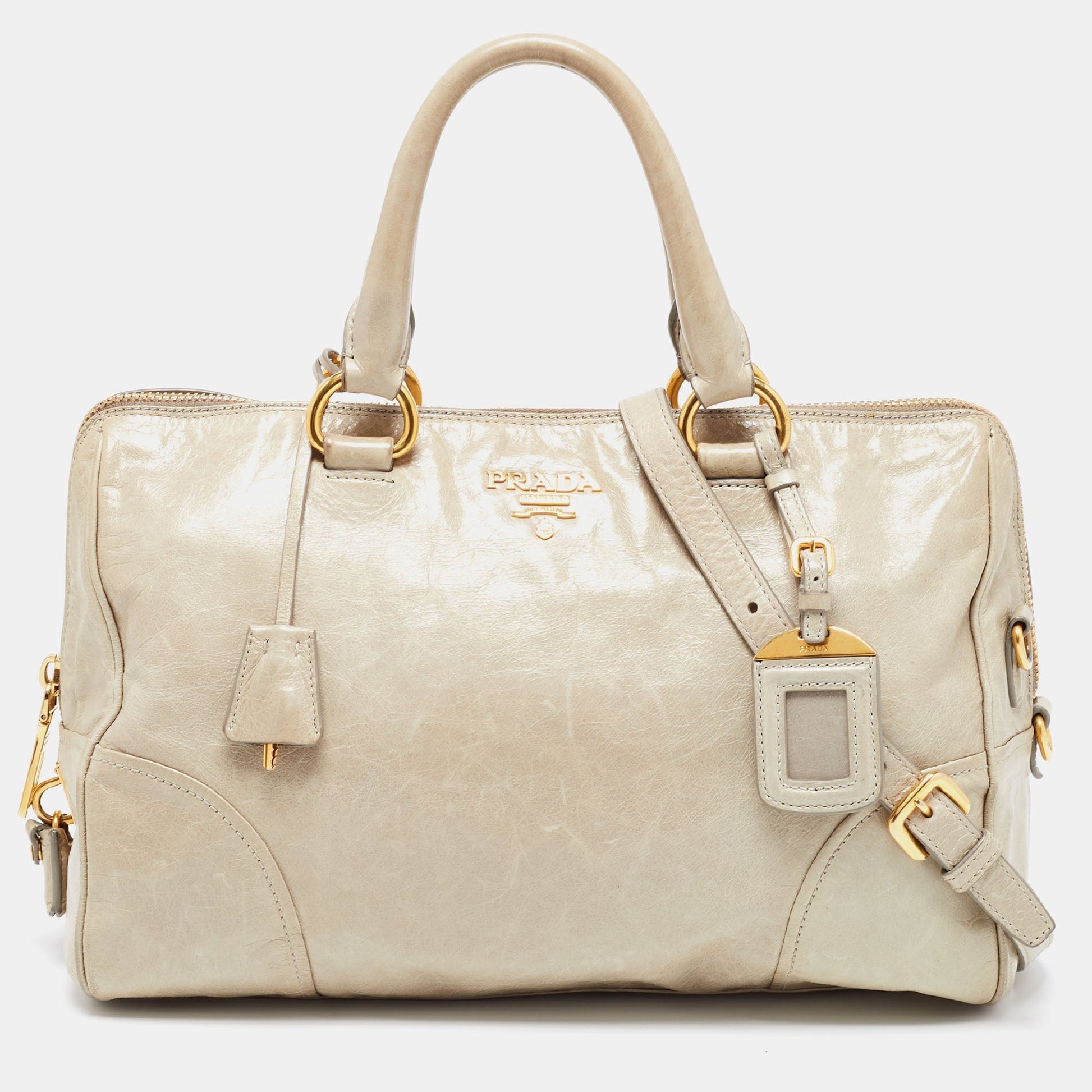Prada Pastel Green Vitello Shine Leather Satchel