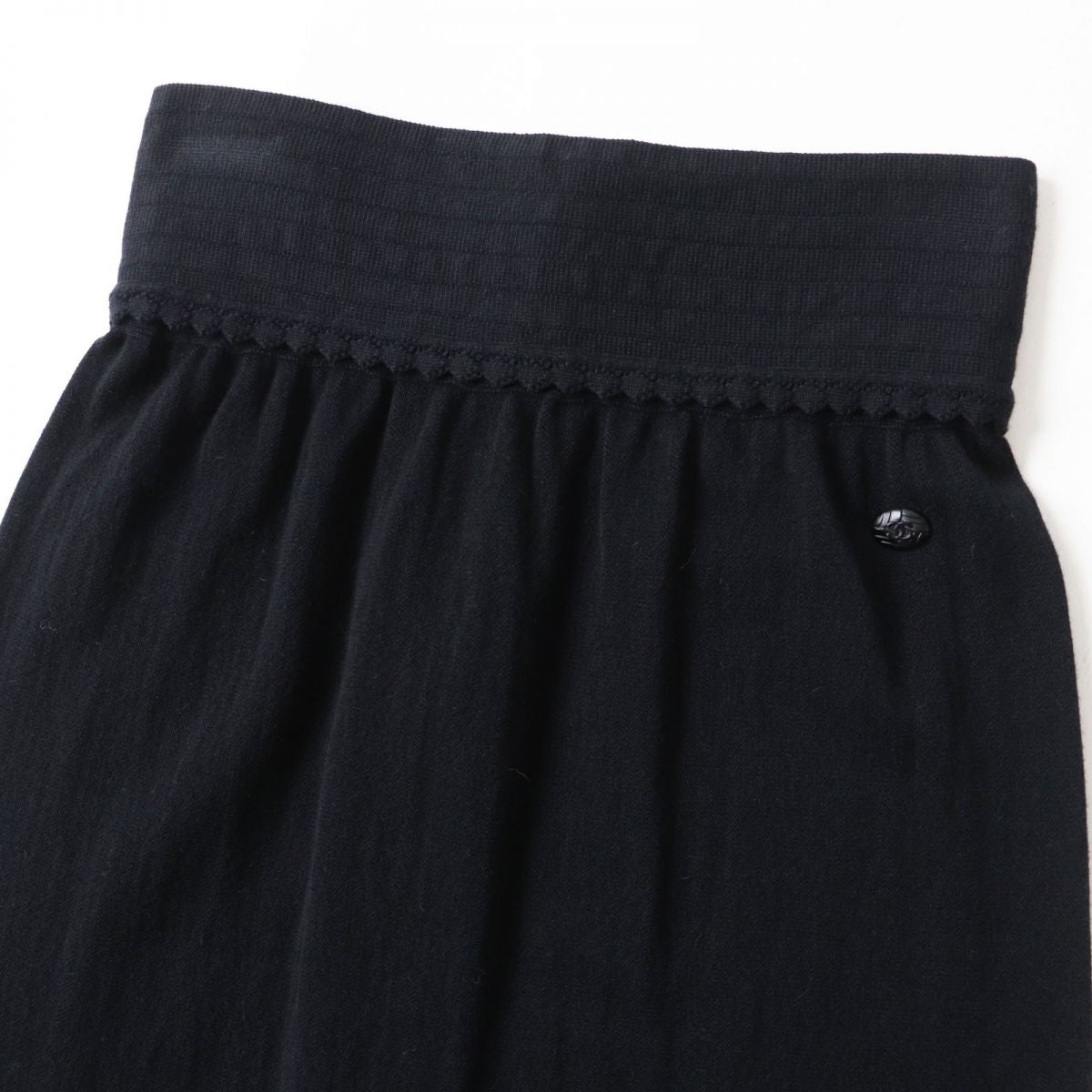 Chanel Women's Knit Skirt Black Size 36 Classic Flap Tote