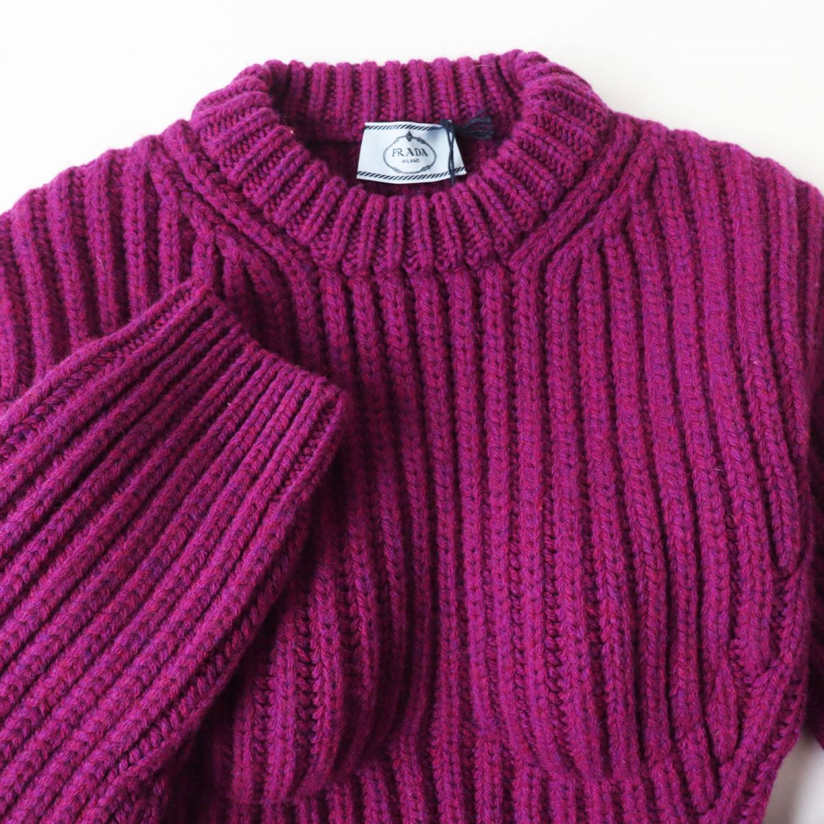 PRADA sweater Main: 100% virgin wool, Part: 100% silk purple Women 36