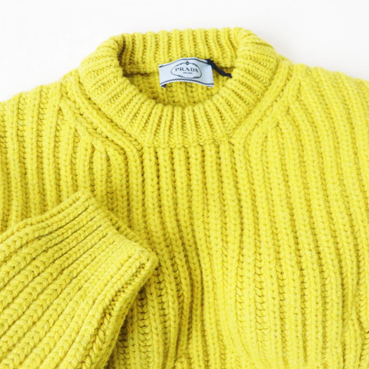 PRADA sweater Main: 100% virgin wool, Part: 100% silk Mustard type Women 36
