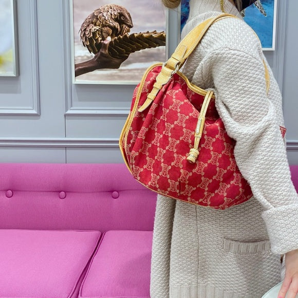 CELINE monogram cloth bag.