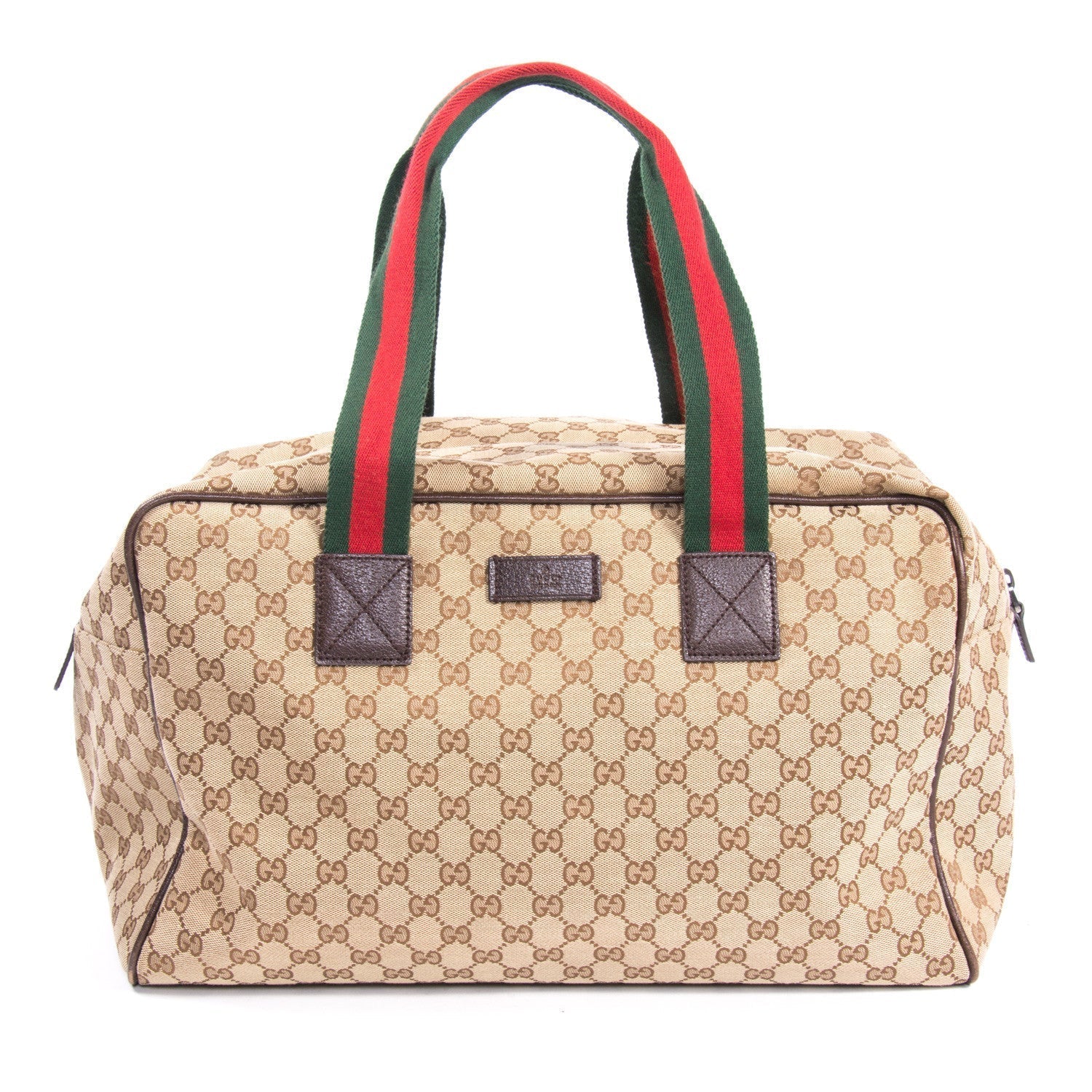 Gucci Web Leather Monogram Shoulder Bag