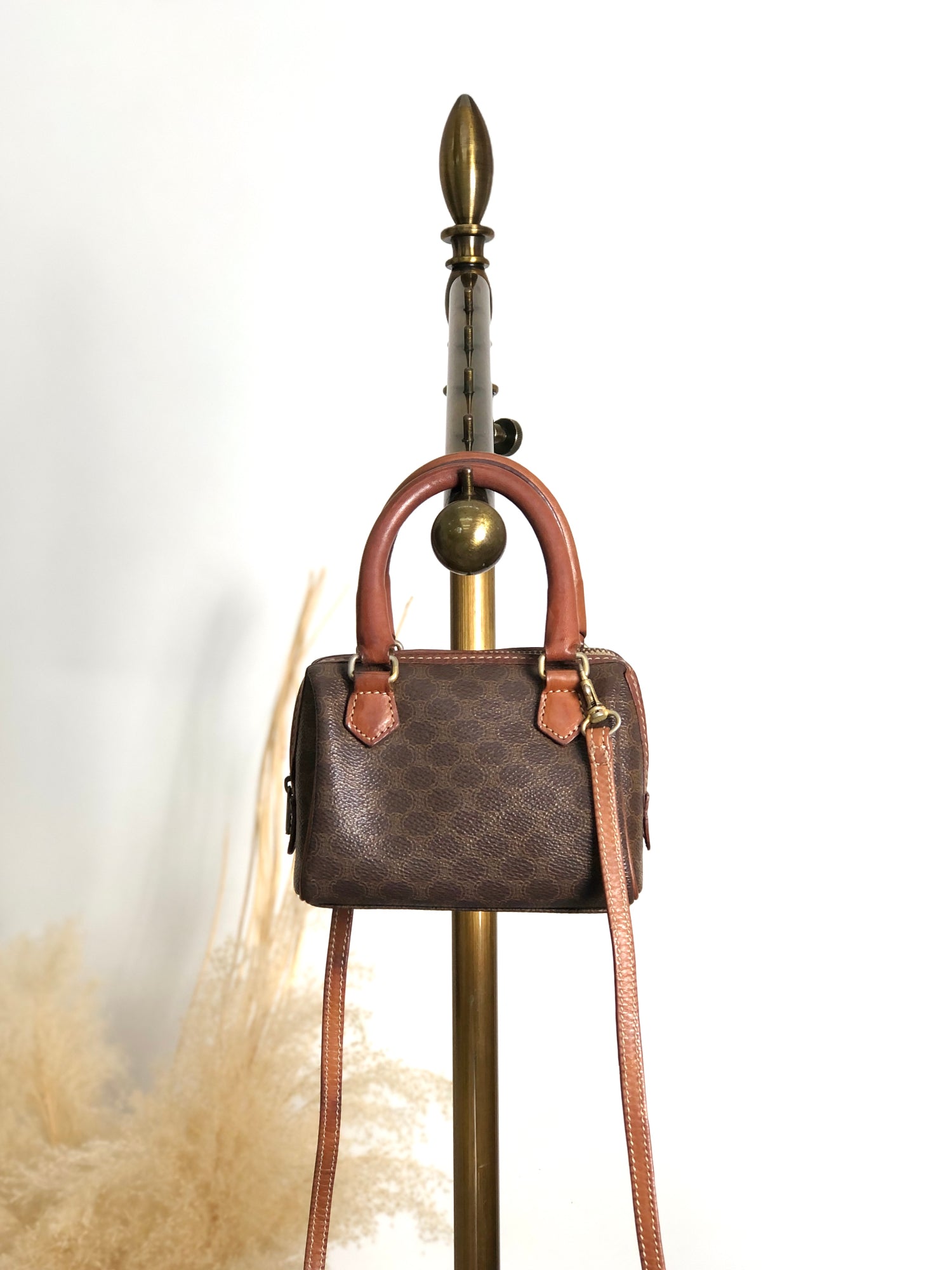CELINE Macadam Two-way Small Boston bag Shoulder bag Brown bnscrs