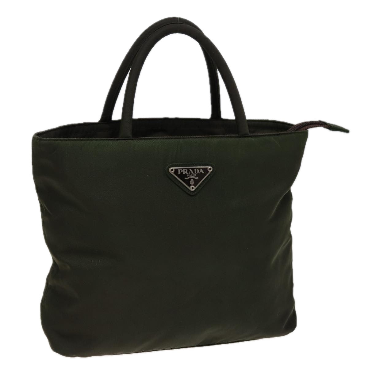 PRADA Hand Bag Nylon Khaki Auth