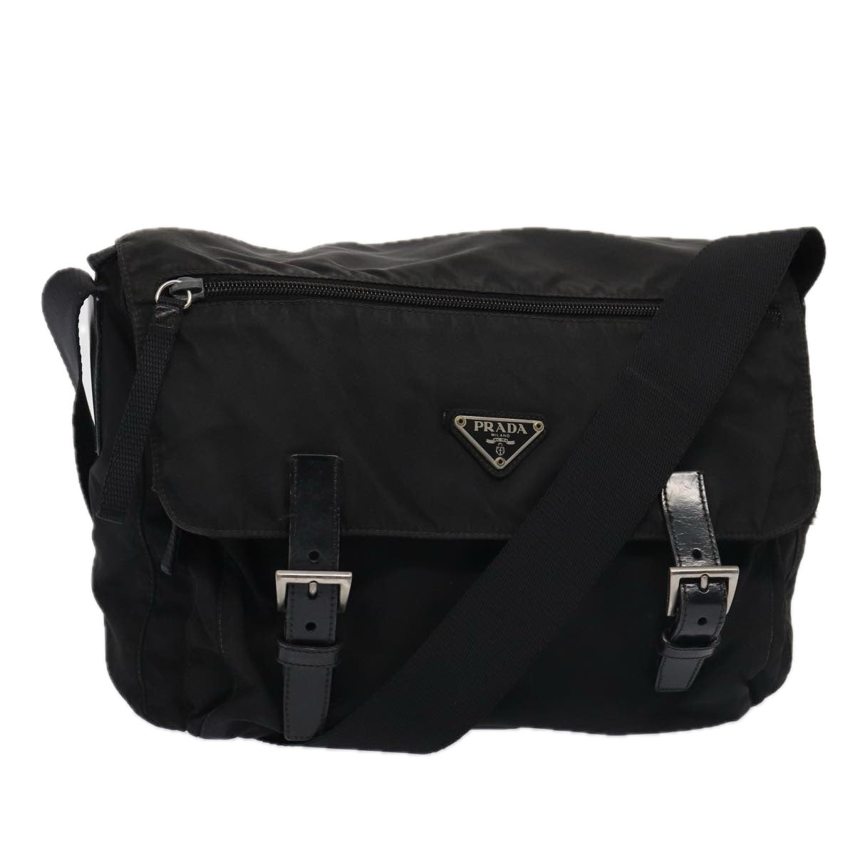 PRADA Shoulder Bag Nylon Black Auth