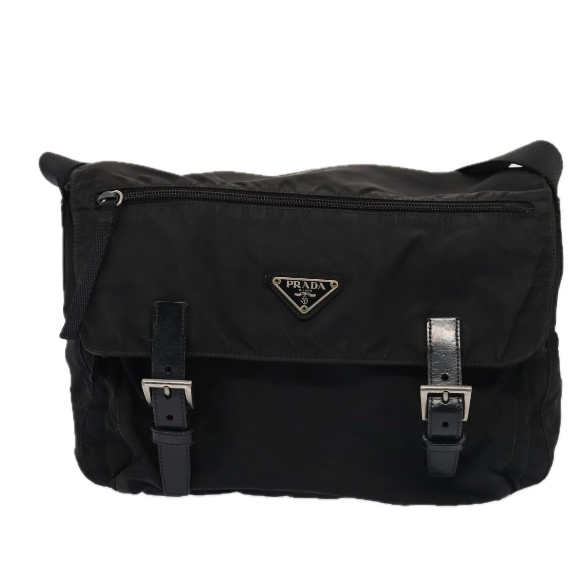 PRADA Shoulder Bag Nylon Black Auth