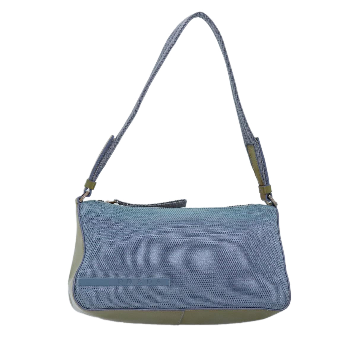 PRADA Sports Accessory Pouch Mesh Light Blue Auth Luxury Handbag
