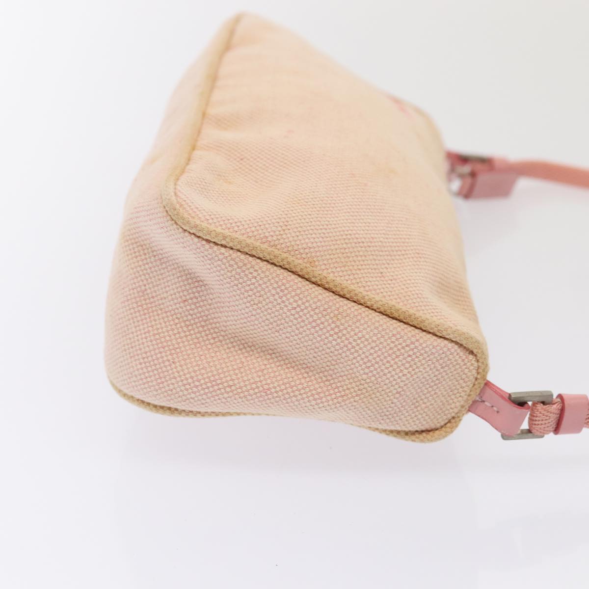 PRADA Sports Accessory Pouch Canvas Pink Silver Auth Luxury Handbag