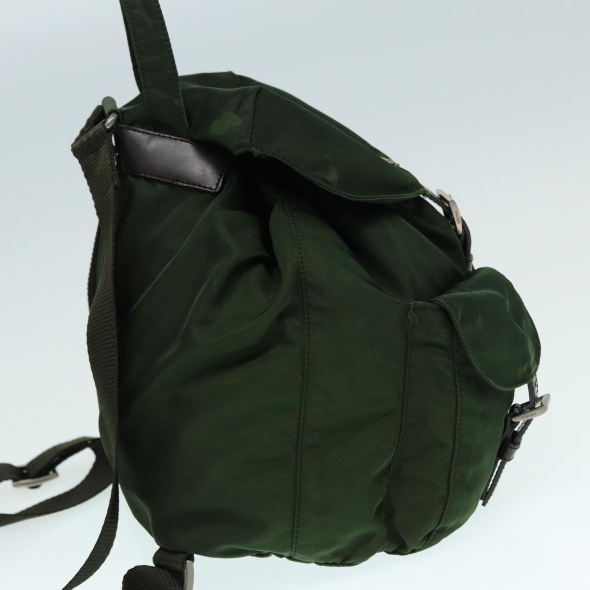 PRADA Backpack Nylon Green Auth