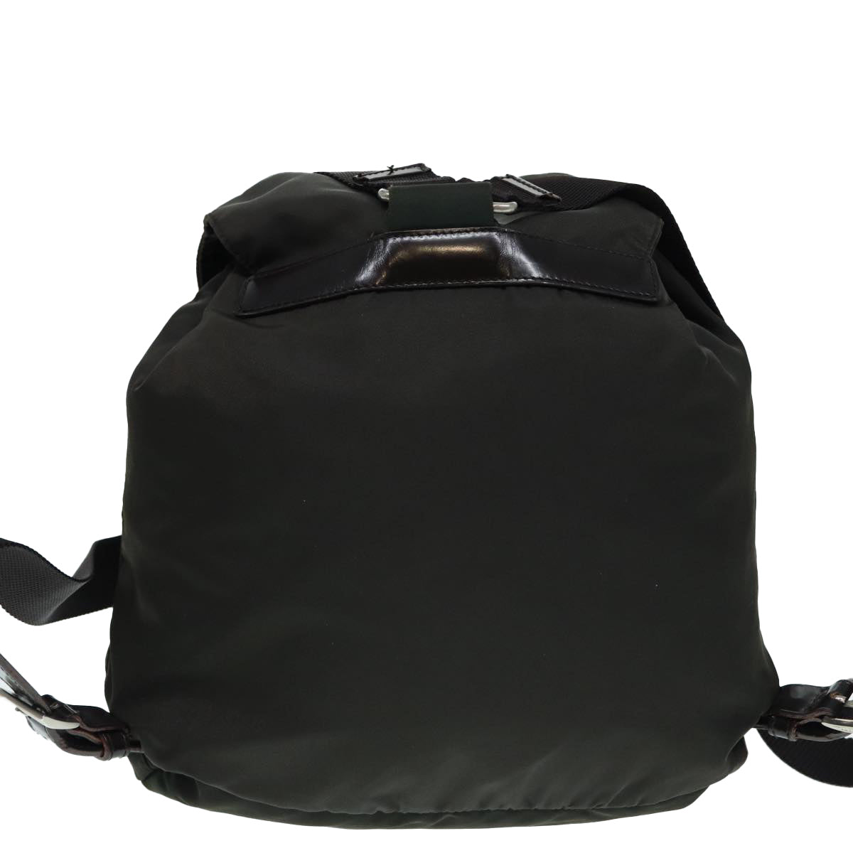 PRADA Backpack Nylon Khaki Silver Auth