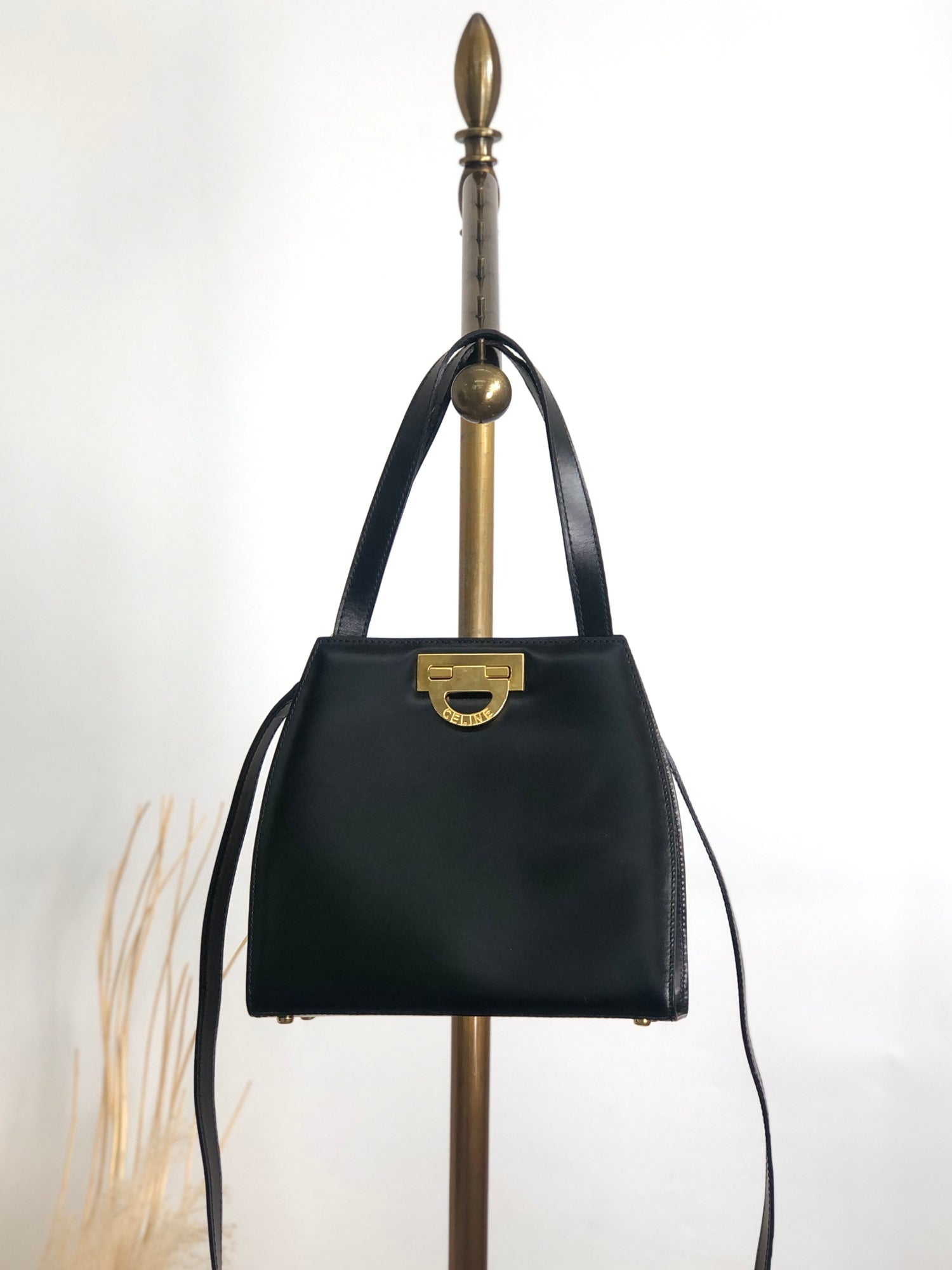 CELINE Horse Bit Two-way Handbag Shoulder bag Black